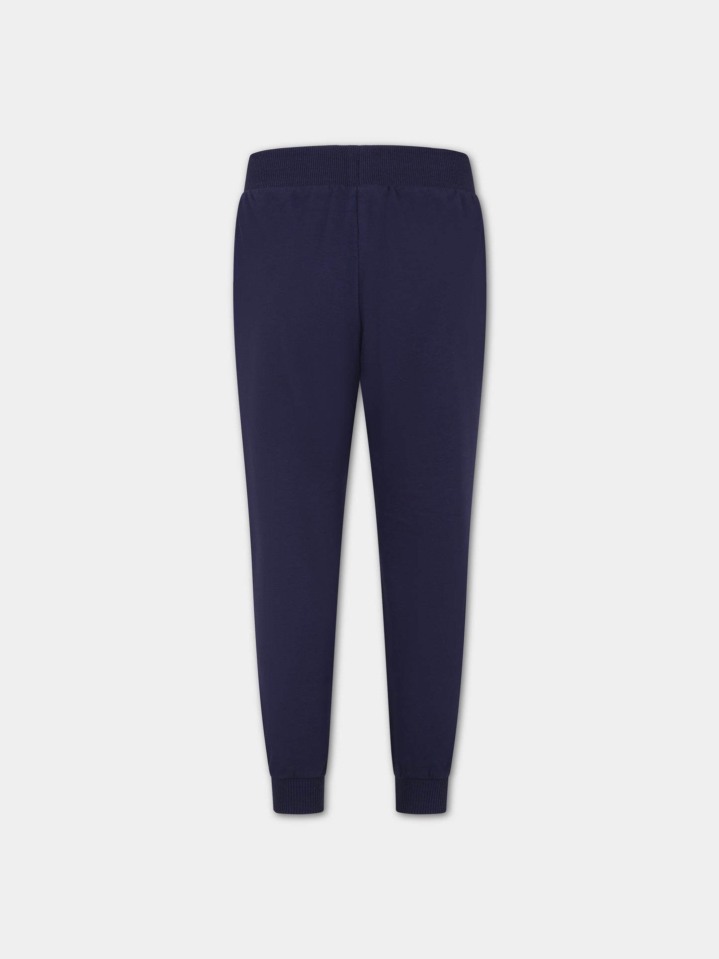 Pantaloni blu per bambini con logo,Moschino Kids,HNP057 LDA27 40016