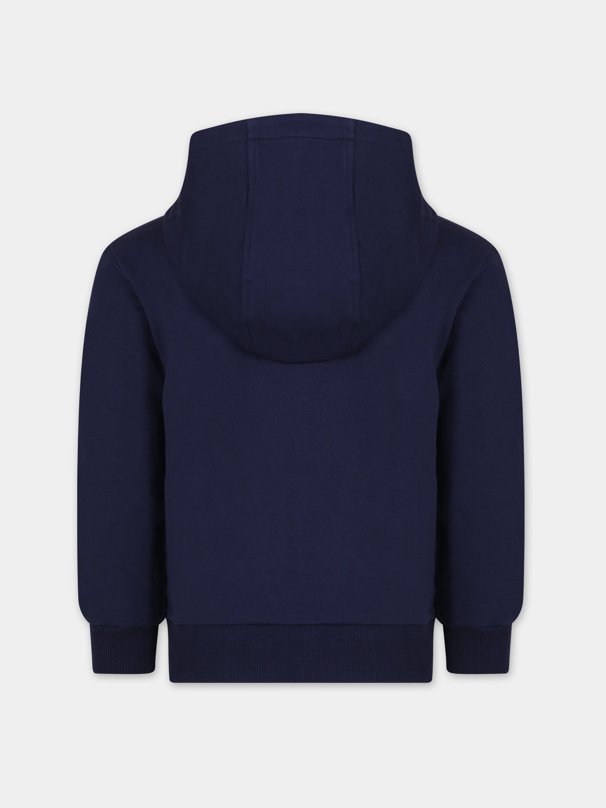 Felpa blu per bambini con Teddy Bear e logo,Moschino Kids,HUF07F LCA19 40016