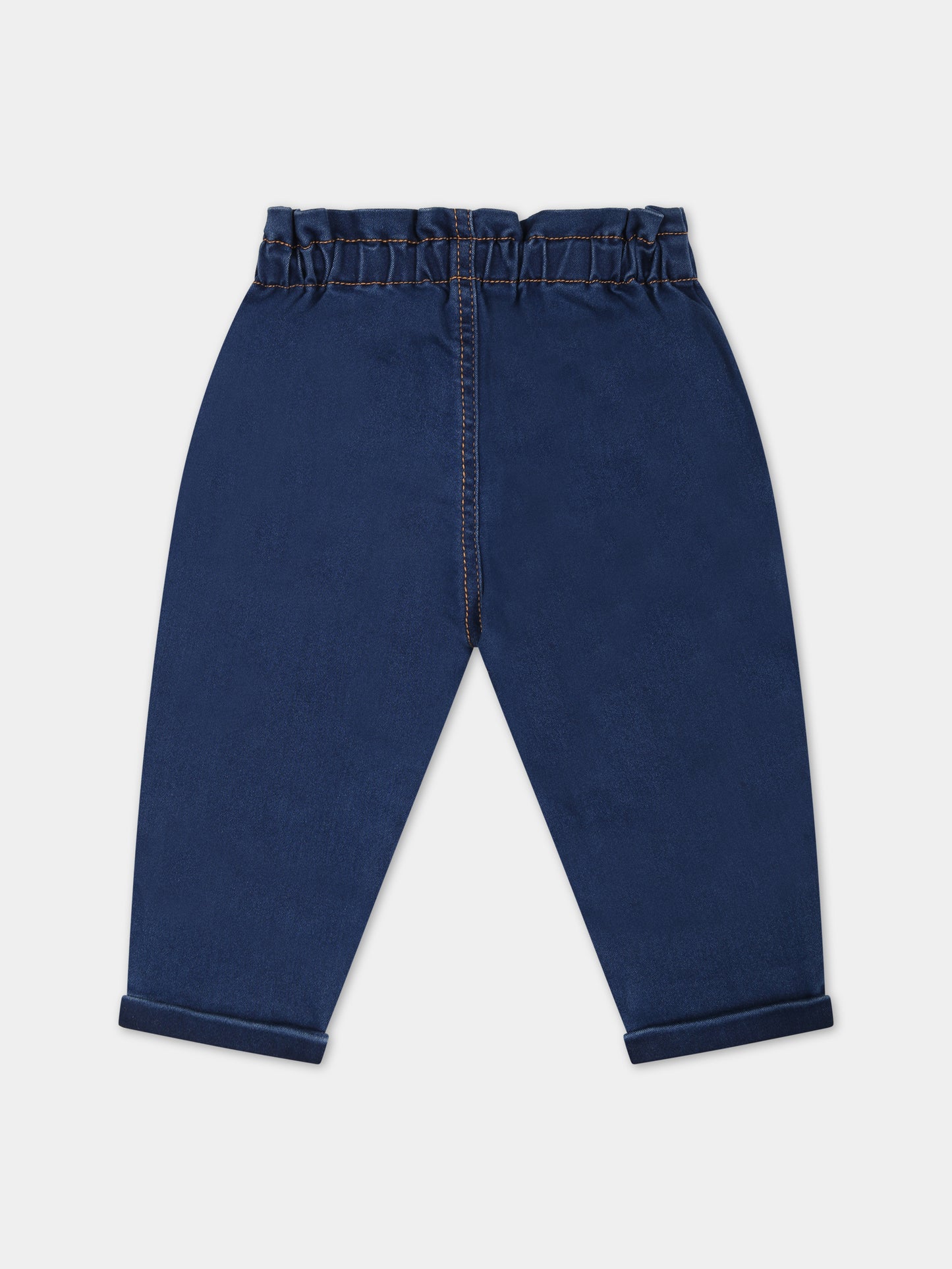 Jeans denim per neonata con Teddy Bear,Moschino Kids,MDP02V LXE43 40613