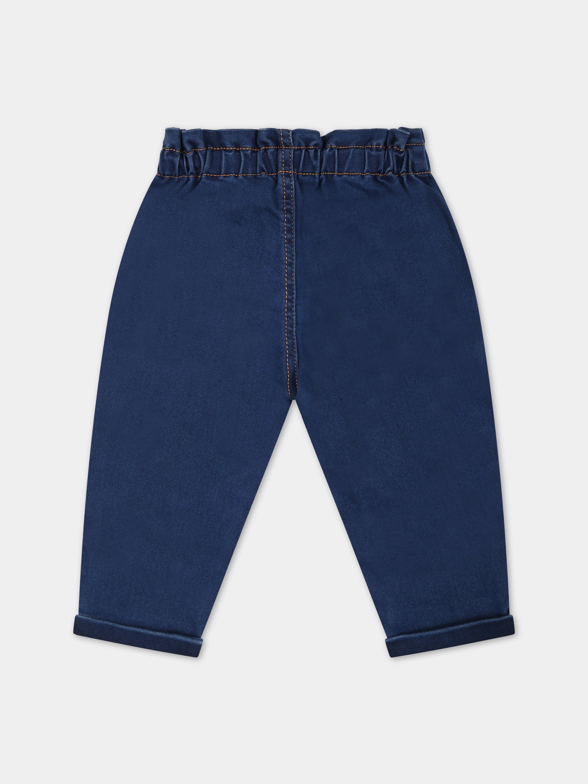 Jeans denim per neonata con Teddy Bear,Moschino Kids,MDP02V LXE43 40613