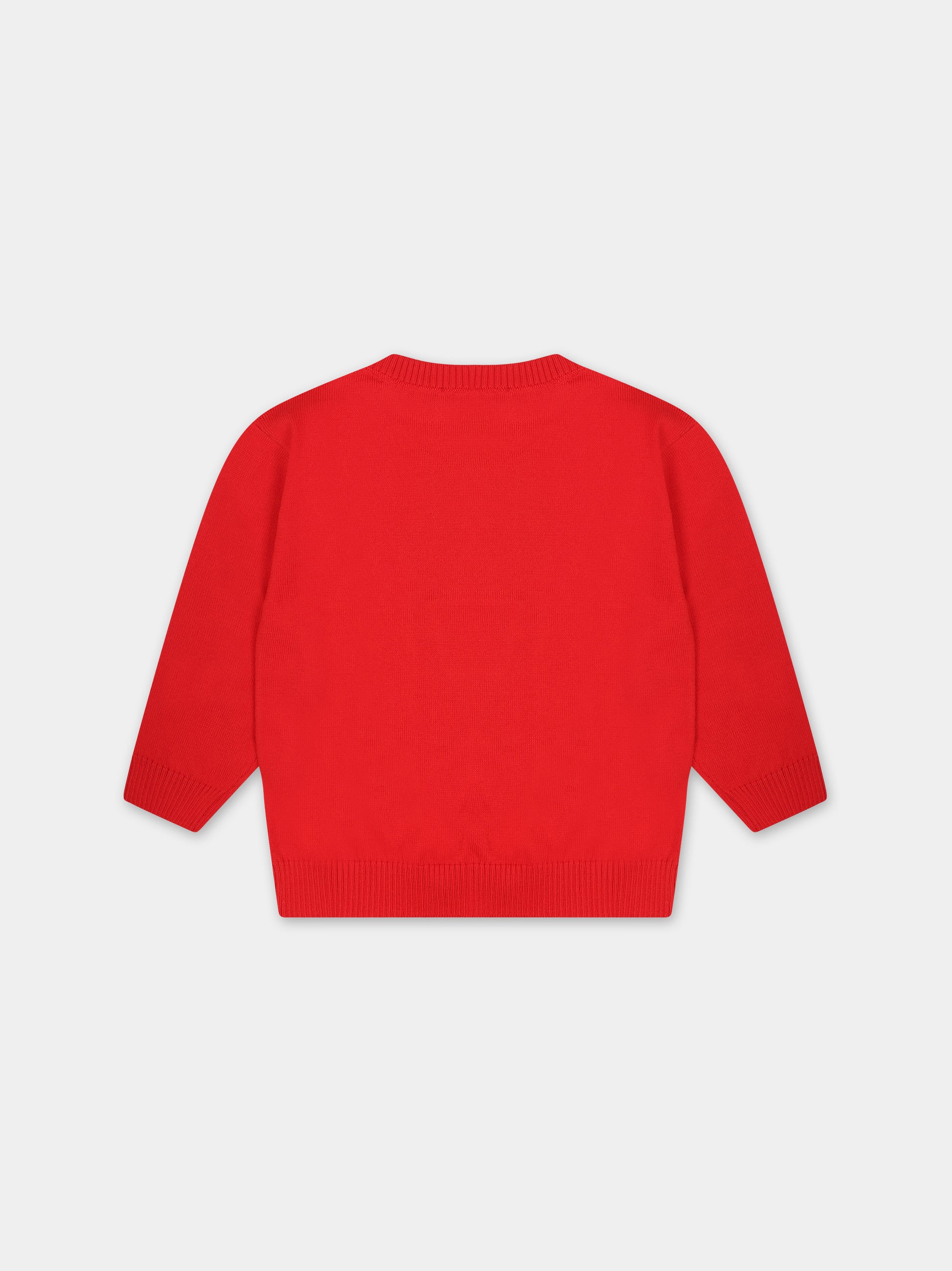 Maglione rosso per neonati con Teddy Bear,Moschino Kids,MRW00J LHE13 50109