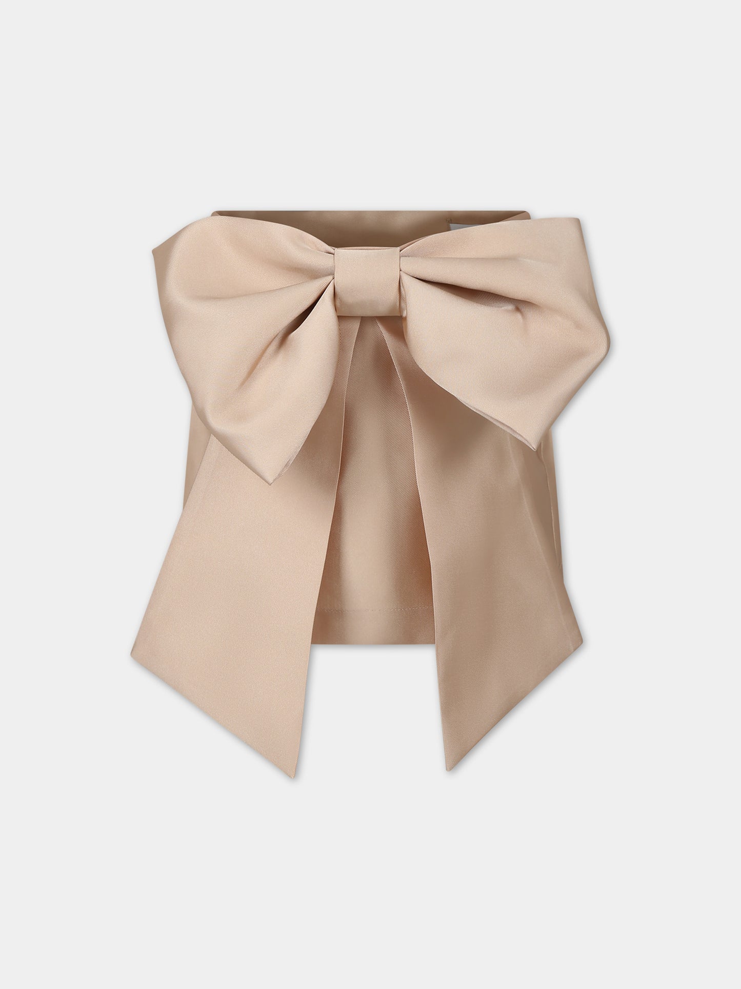 Gonna beige per bambina con fiocco,Caroline Bosmans,SS24 3012 60 4011