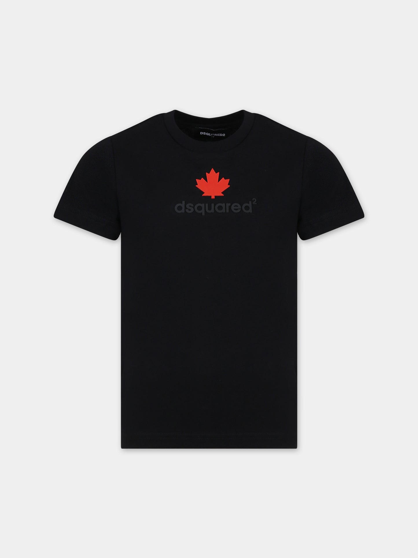 T-shirt nera per bambino con logo,Dsquared2,DQ0515 D00MQ DQ900