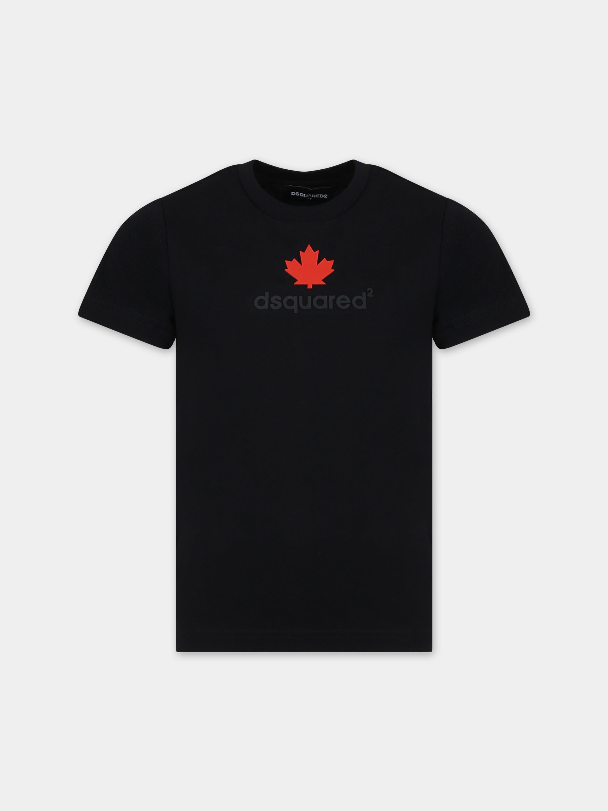 T-shirt nera per bambino con logo,Dsquared2,DQ0515 D00MQ DQ900