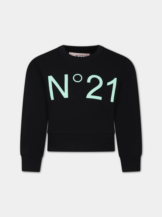 Felpa nera per bambina,N°21 Kids,N21574 N0154 0N900