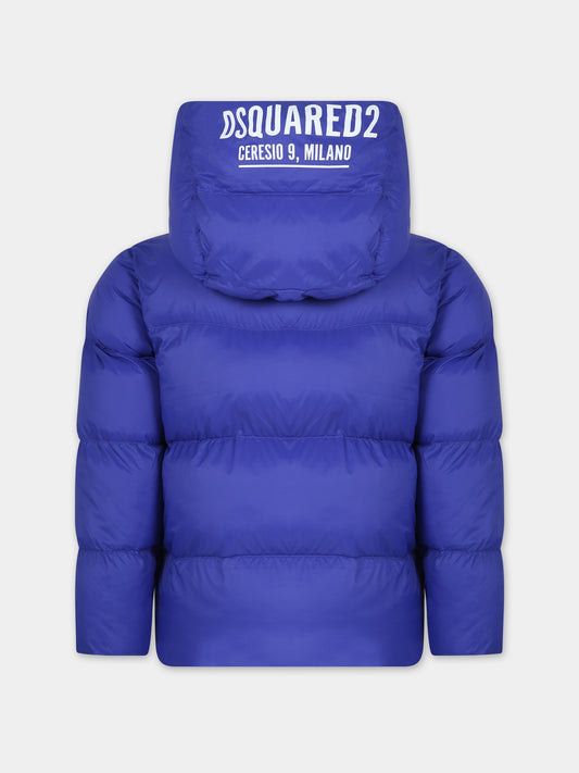 Piumino blu per bambino con logo,Dsquared2,DQ1474 D009D DQ870