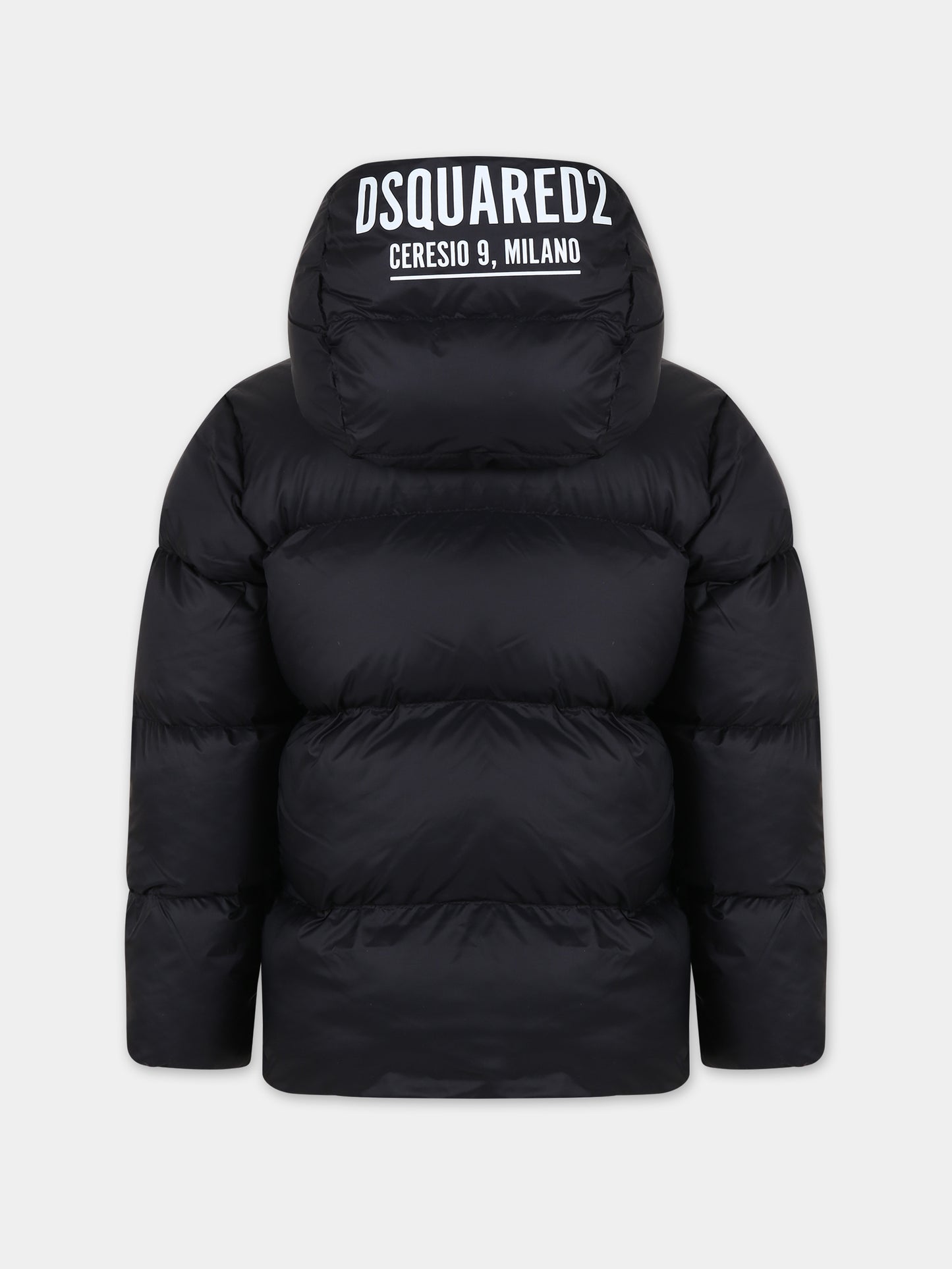 Piumino nero per bambino con logo,Dsquared2,DQ1474 D009D DQ900