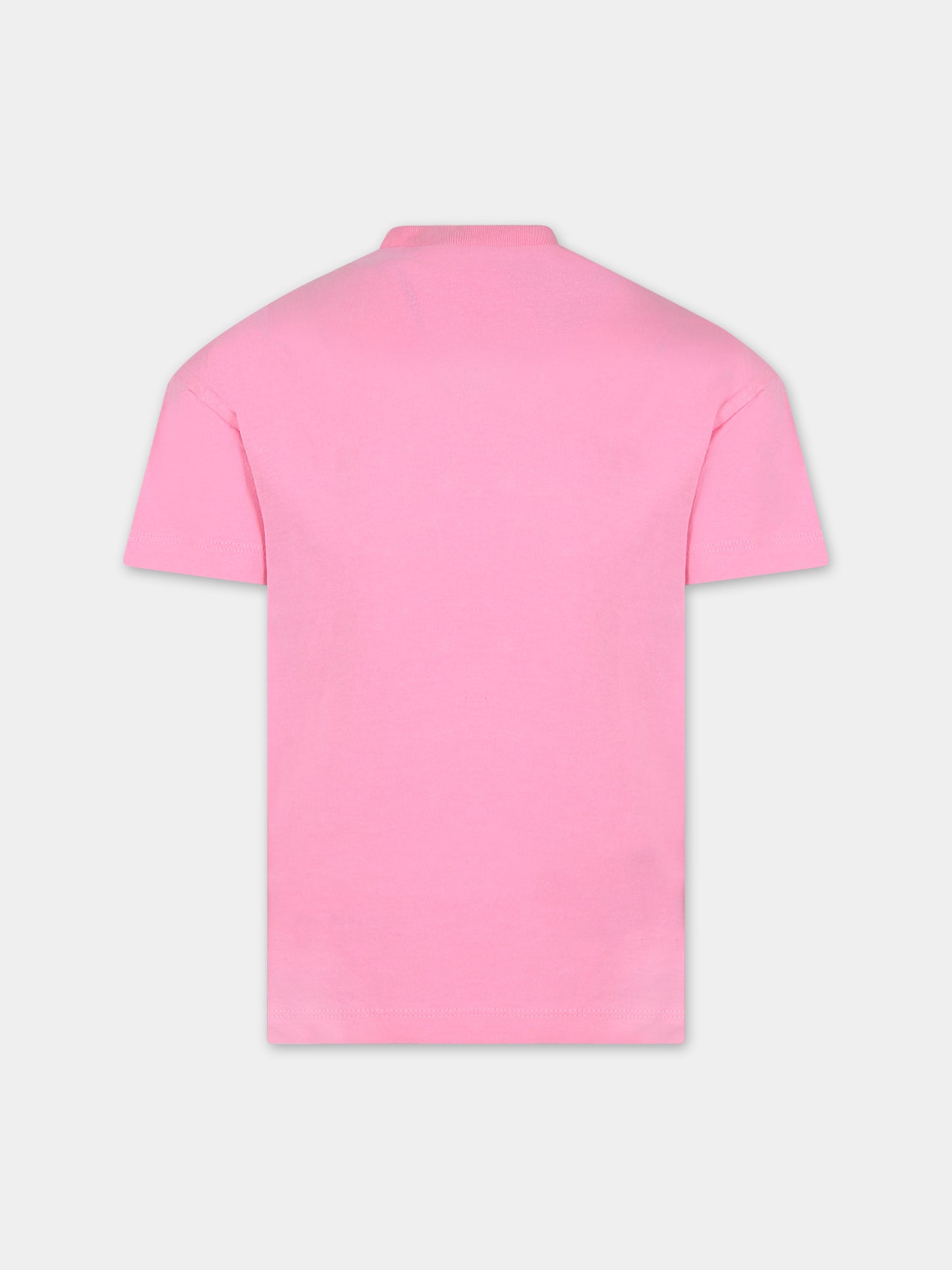 T-shirt rosa per bambina con logo,Dsquared2,DQ1571 D0A3V DQ322