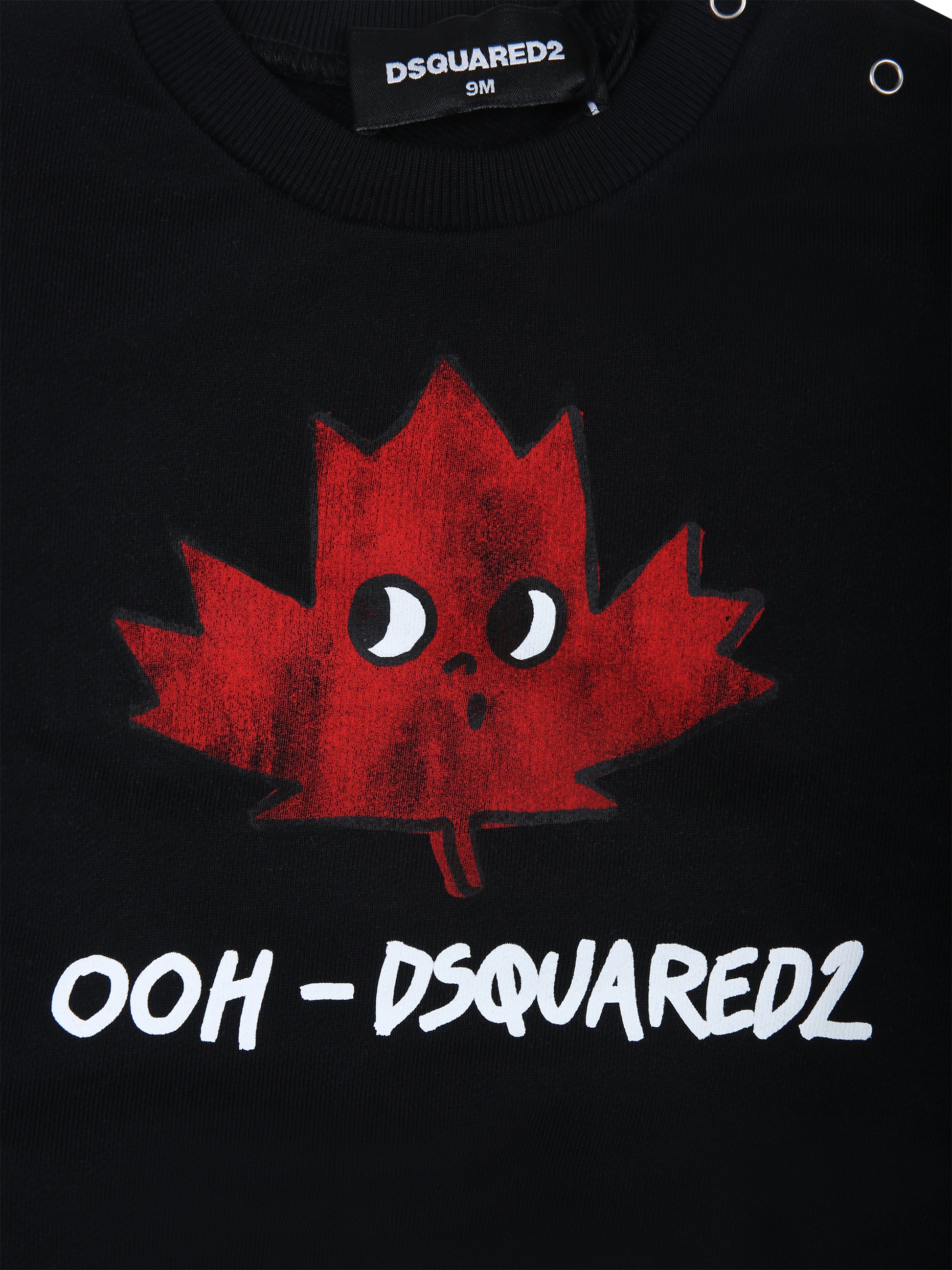 Felpa nera per neonato con logo,Dsquared2,DQ1603 D0QA2F DQ900