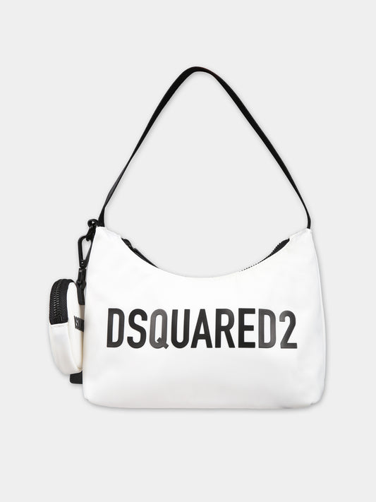 Borsa bianca con logo per bambina,Dsquared2,DQ1637 D0A3M DQ100