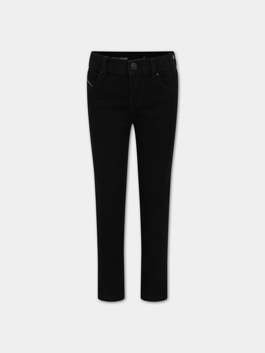 Jeans neri per bambina con logo,Diesel,J00813 KXBB1 K02