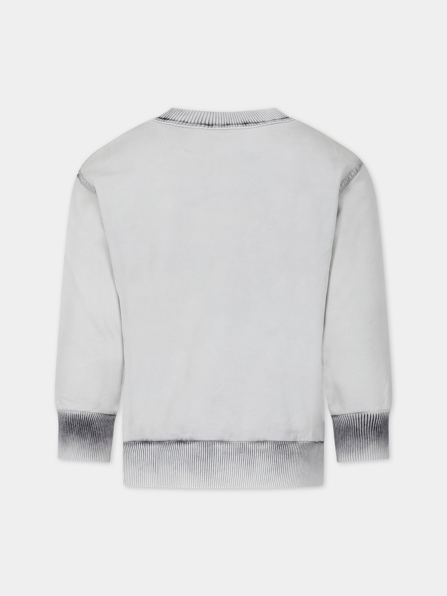 Felpa grigia per bambino con logo,Diesel,J01114 KYAU8 K955