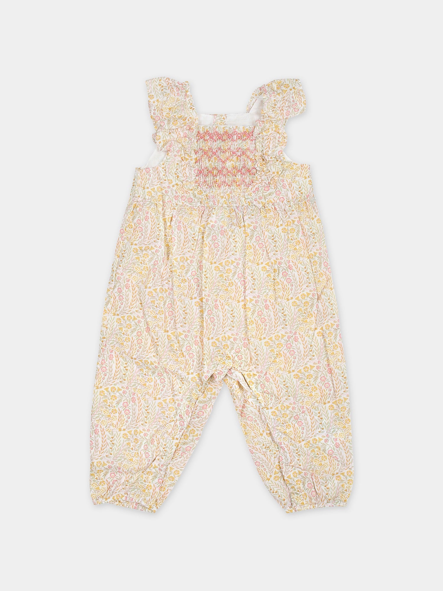 Salopette avorio per neonata con tessuto Liberty,Tartine Et Chocolat,TY32001 32