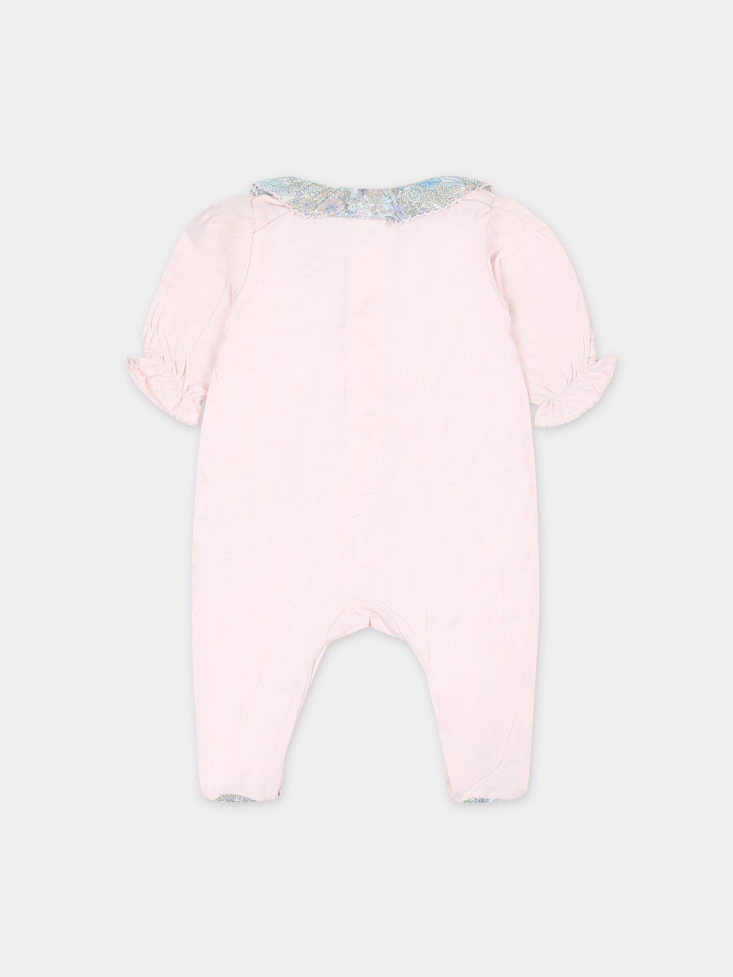 Tutina rosa per neonata con tessuto Liberty,Tartine Et Chocolat,TY54000 31