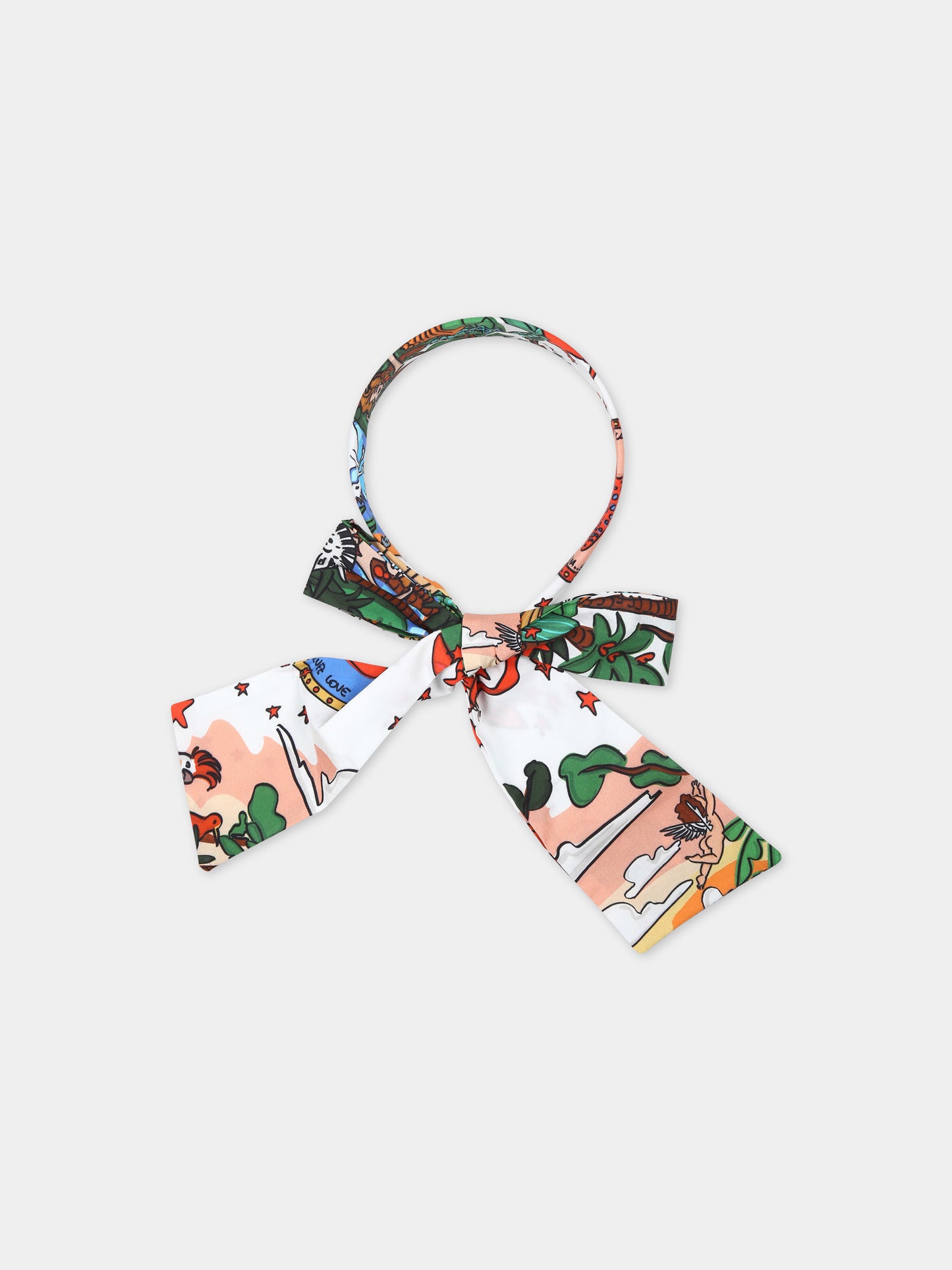 Cerchietto bianco per bambina con stampa pop,Alessandro Enriquez X Barcellino,112409