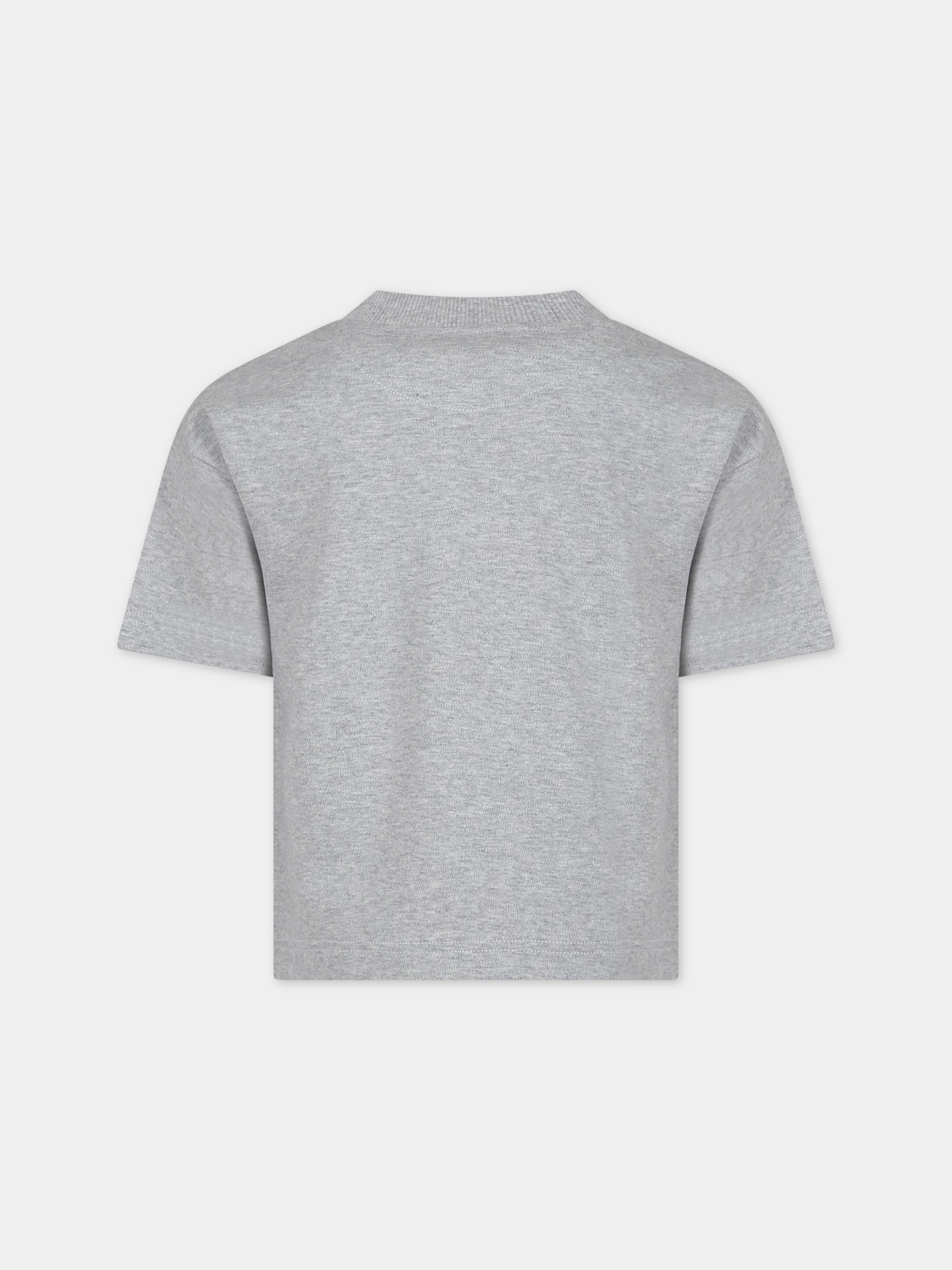 T-shirt grigia per bambini con stampa,Romy June,0001 02 2002 201 F23