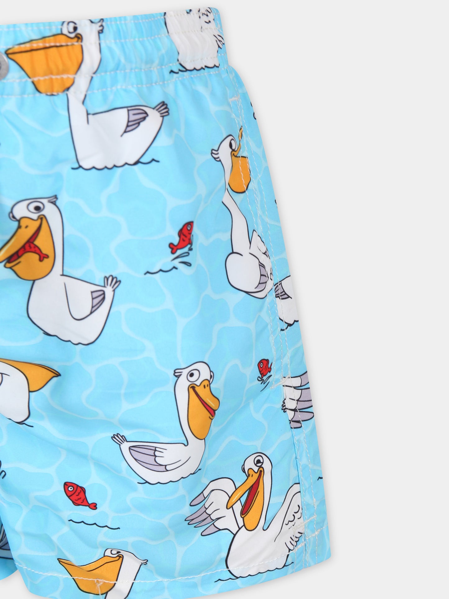 Boxer mare celeste per bambino con stampa pellicano,Mc2 Saint Barth,JEA0001 01278F