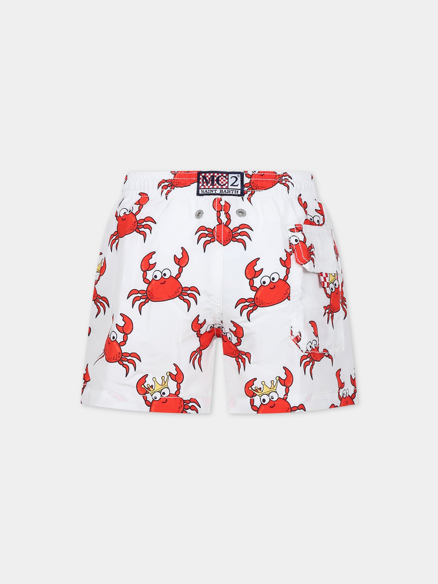 Boxer mare bianco per bambino con stampa granchi,Mc2 Saint Barth,JEA0001 01974F