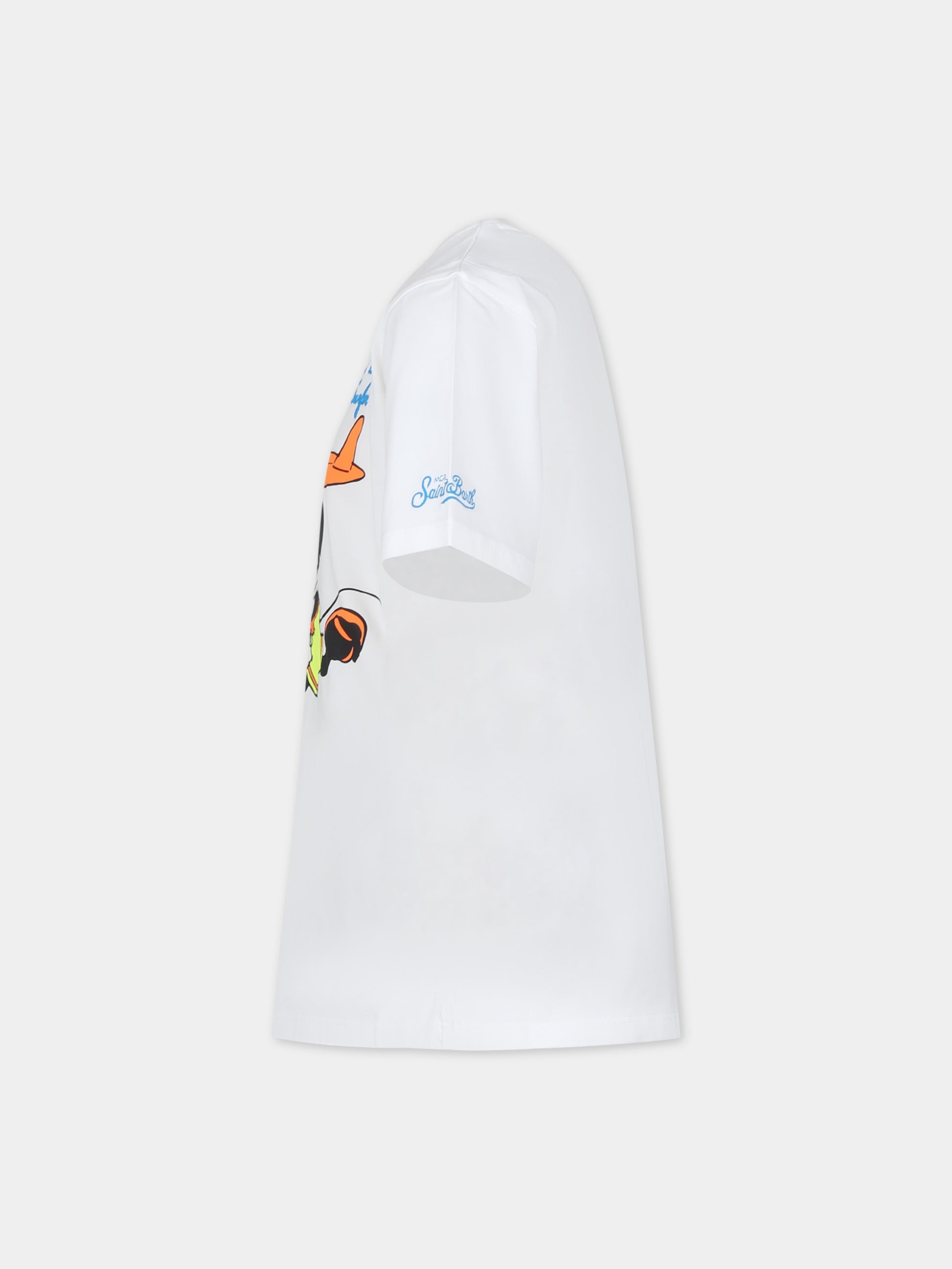 T-shirt bianca per bambino con Topolino e logo,Mc2 Saint Barth,TSH0001 02848F