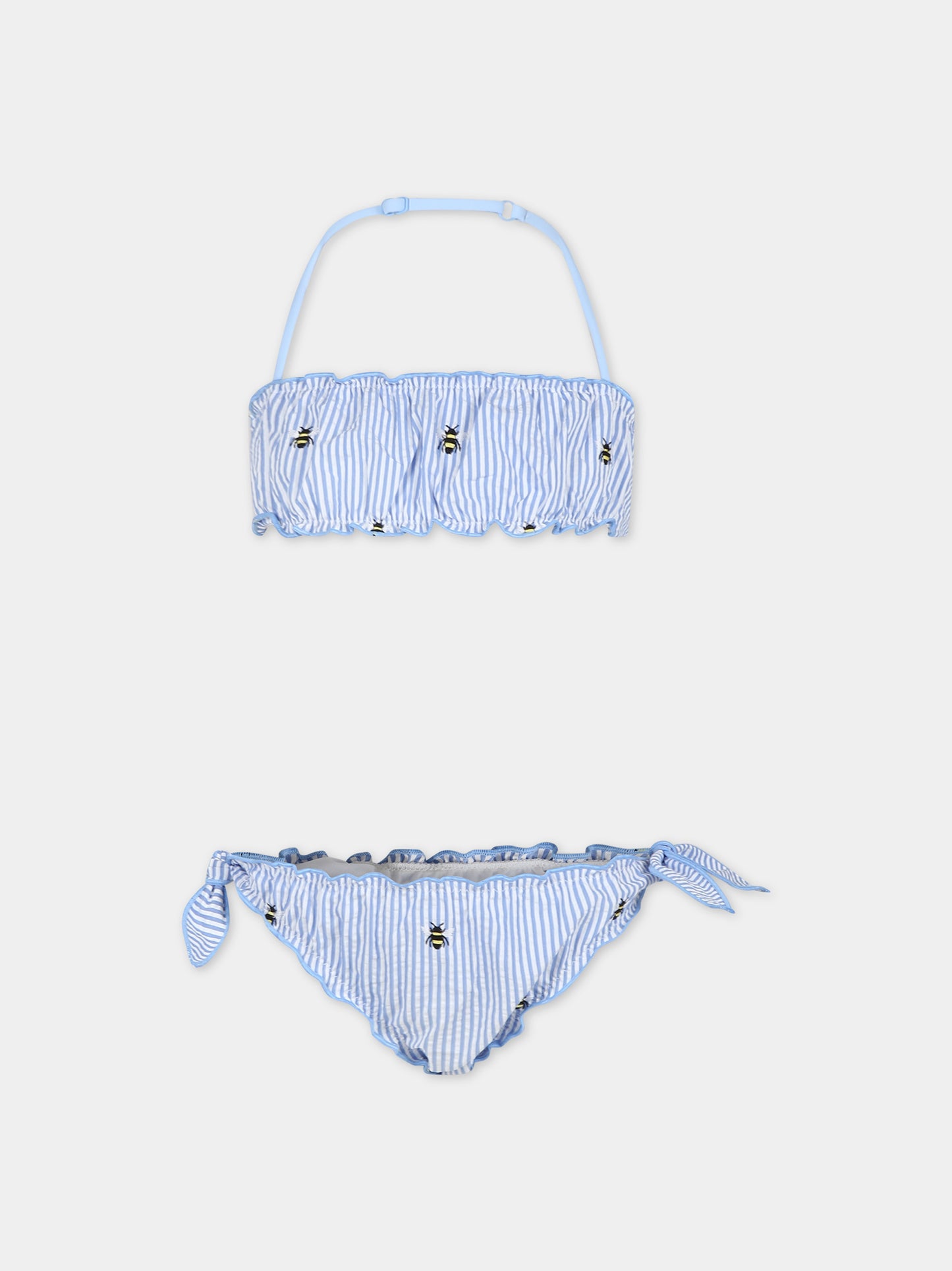 Bikini celeste per bambina con api,Mc2 Saint Barth,EMY0003 00325F