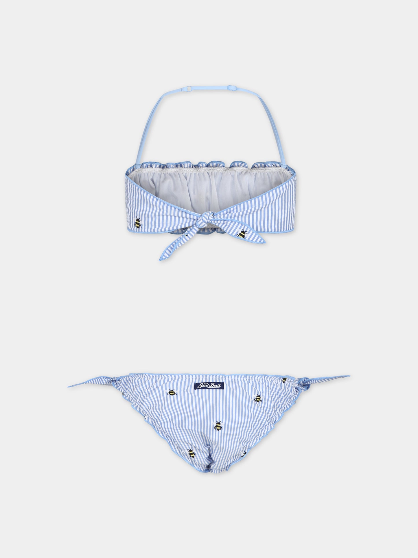 Bikini celeste per bambina con api,Mc2 Saint Barth,EMY0003 00325F