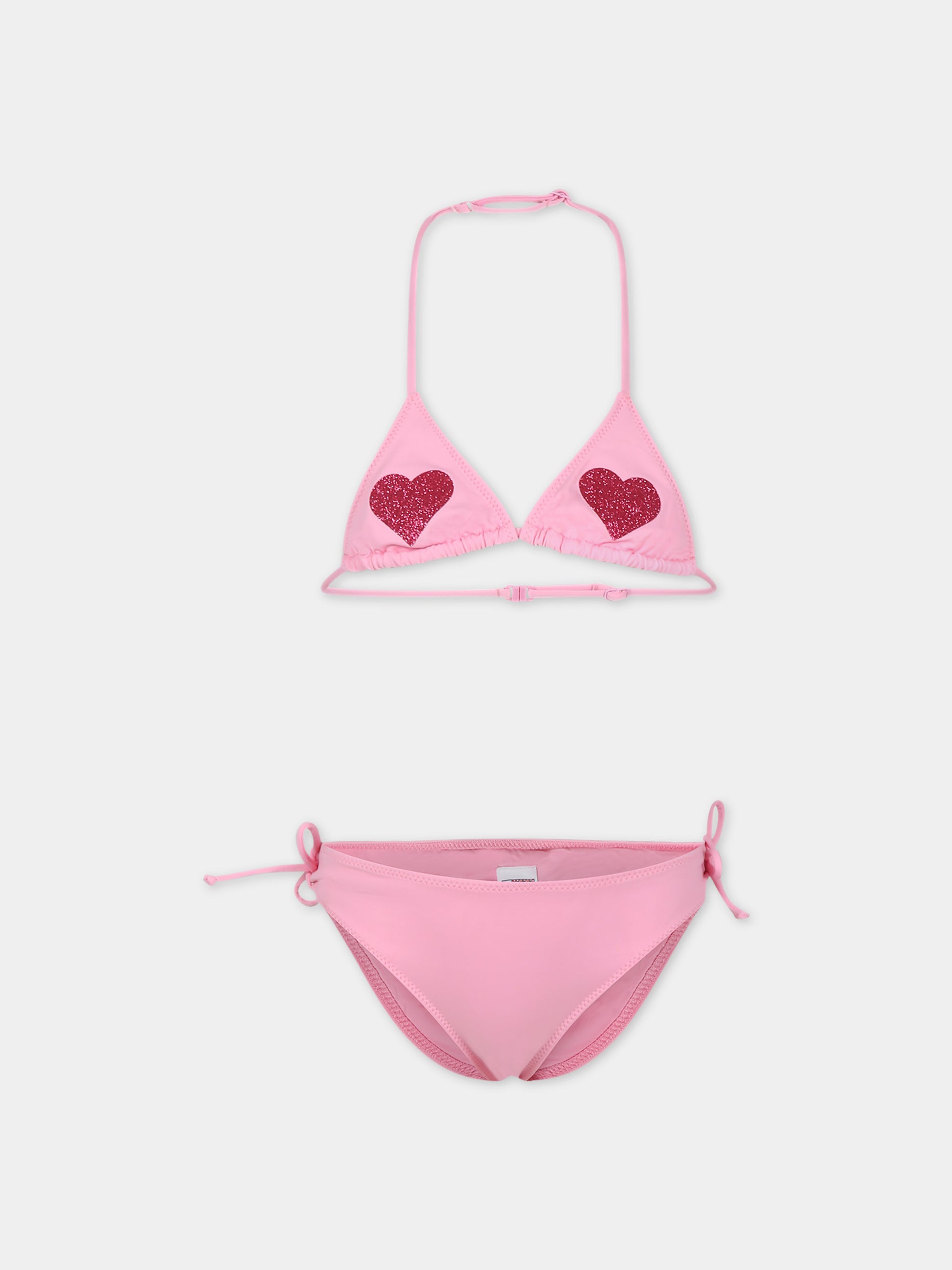 Bikini rosa per bambina con cuori,Mc2 Saint Barth,HOL0001 01064F