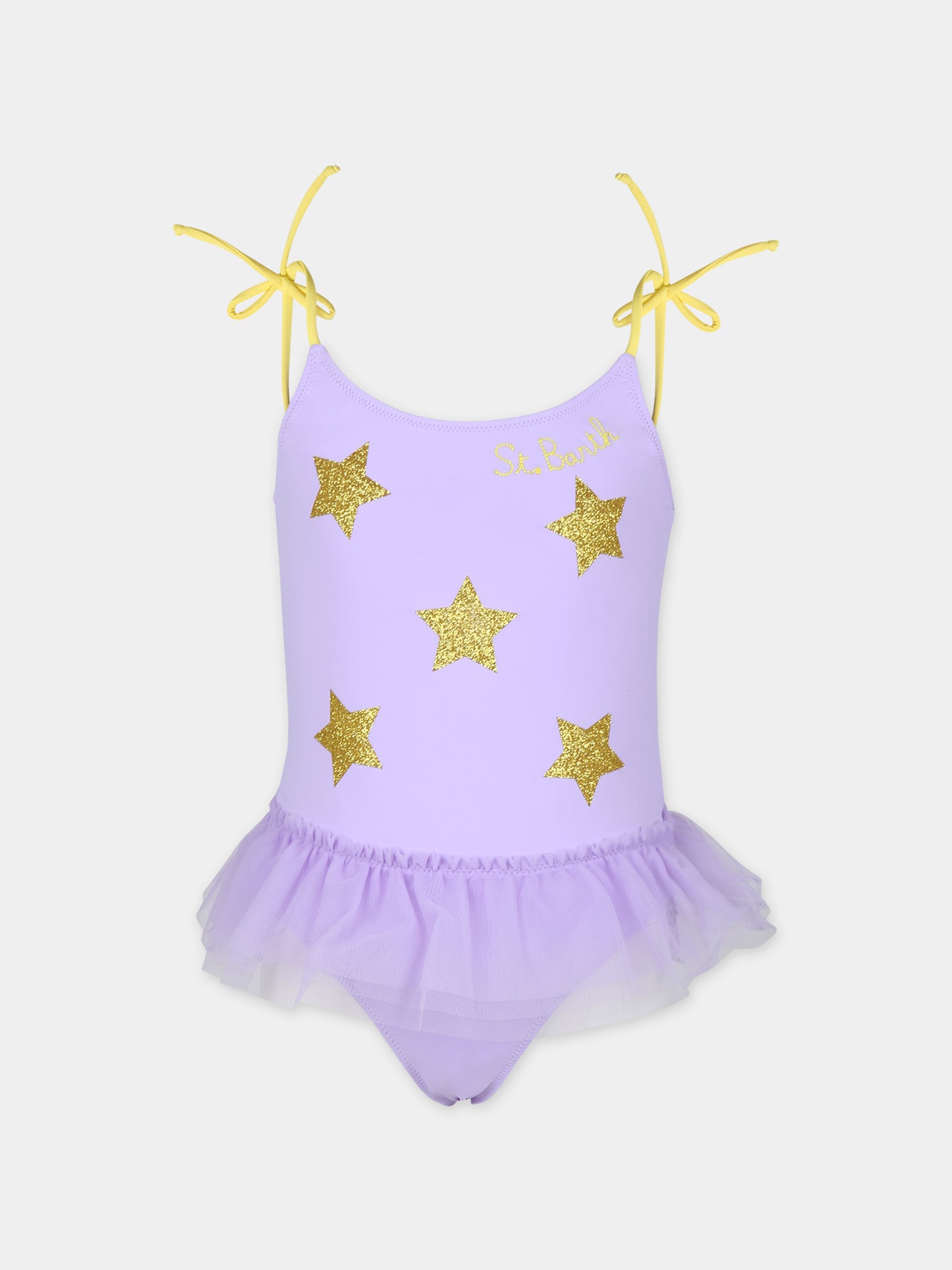 Costume intero viola per bambina con stelle,Mc2 Saint Barth,DANC0001 01059F