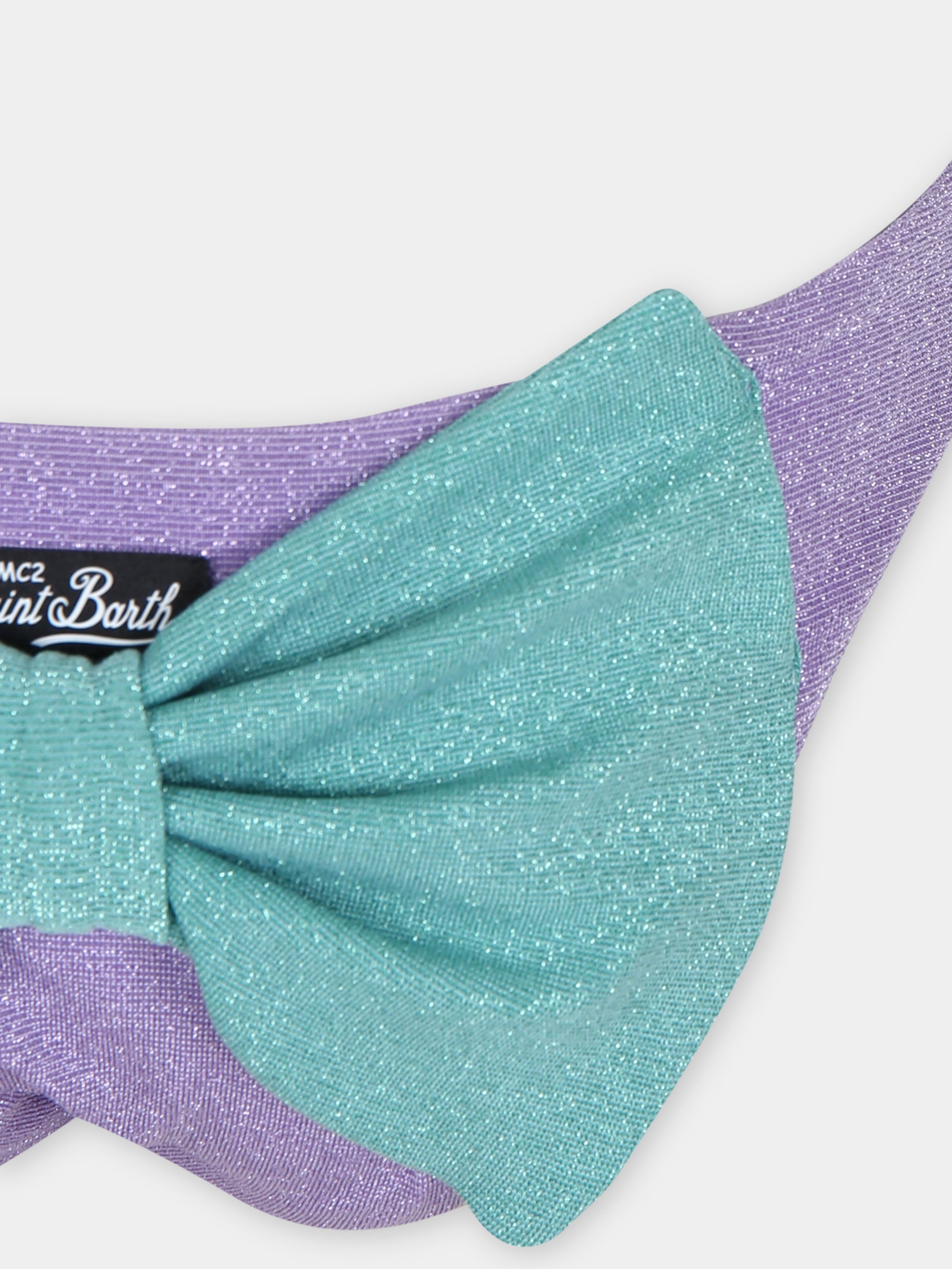 Slip mare viola per bambina con fiocco,Mc2 Saint Barth,MAD0001 01035F