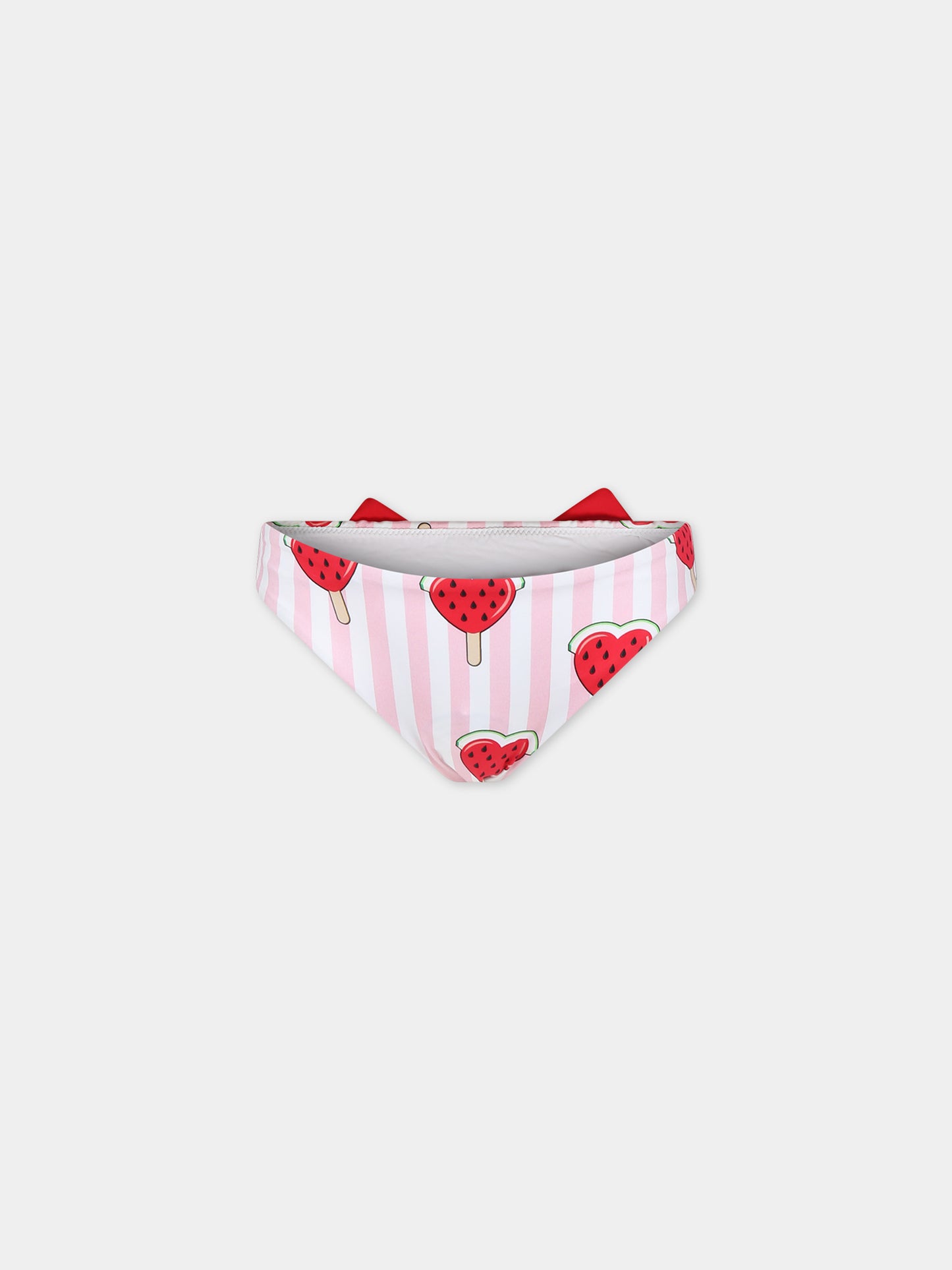 Slip mare rosa per bambina con fragole e fiocco,Mc2 Saint Barth,MAD0001 00726F