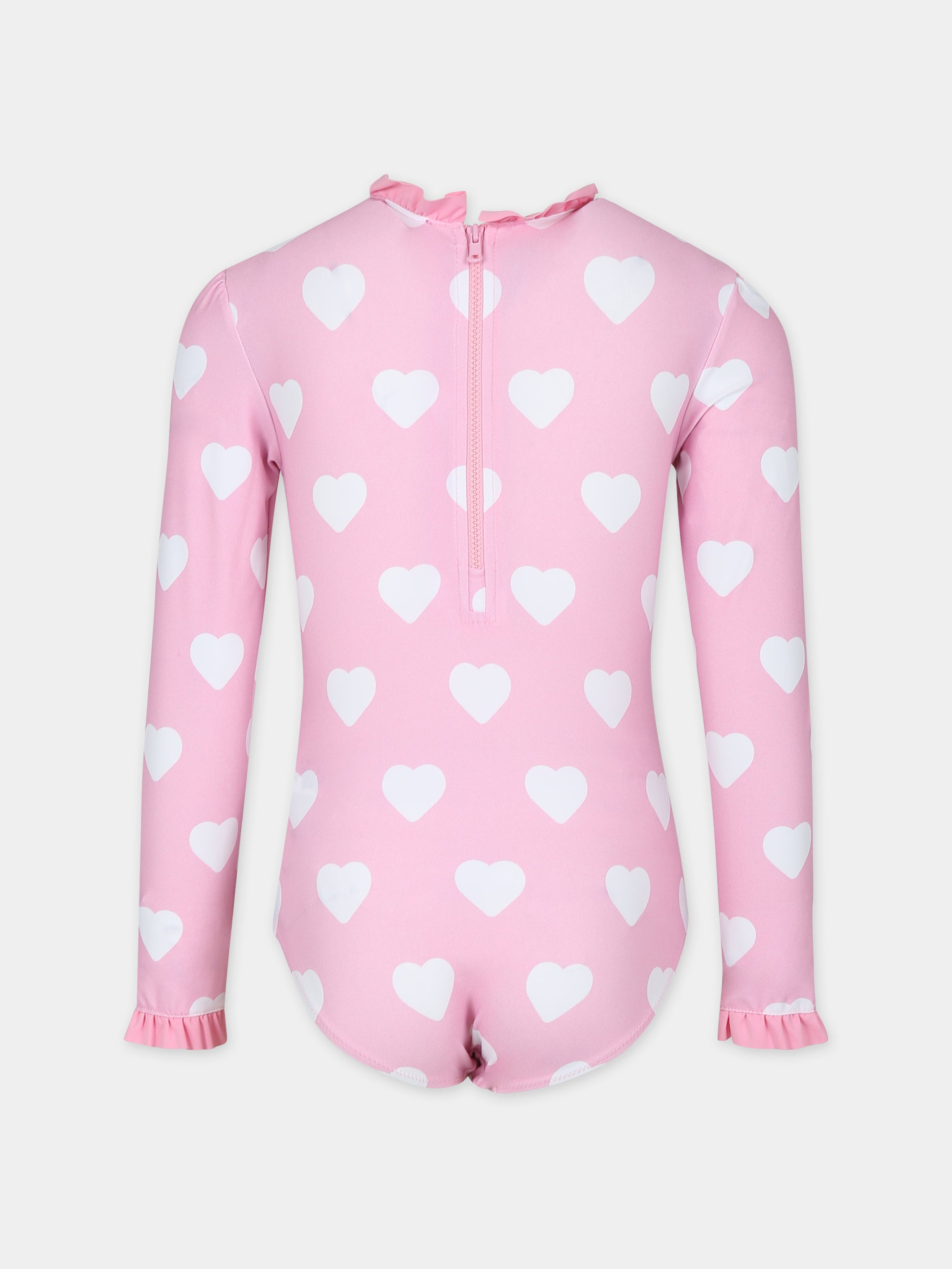 Costume rosa Anti UV per bambina con stampa Snoopy,Mc2 Saint Barth,HILA0001 01653F