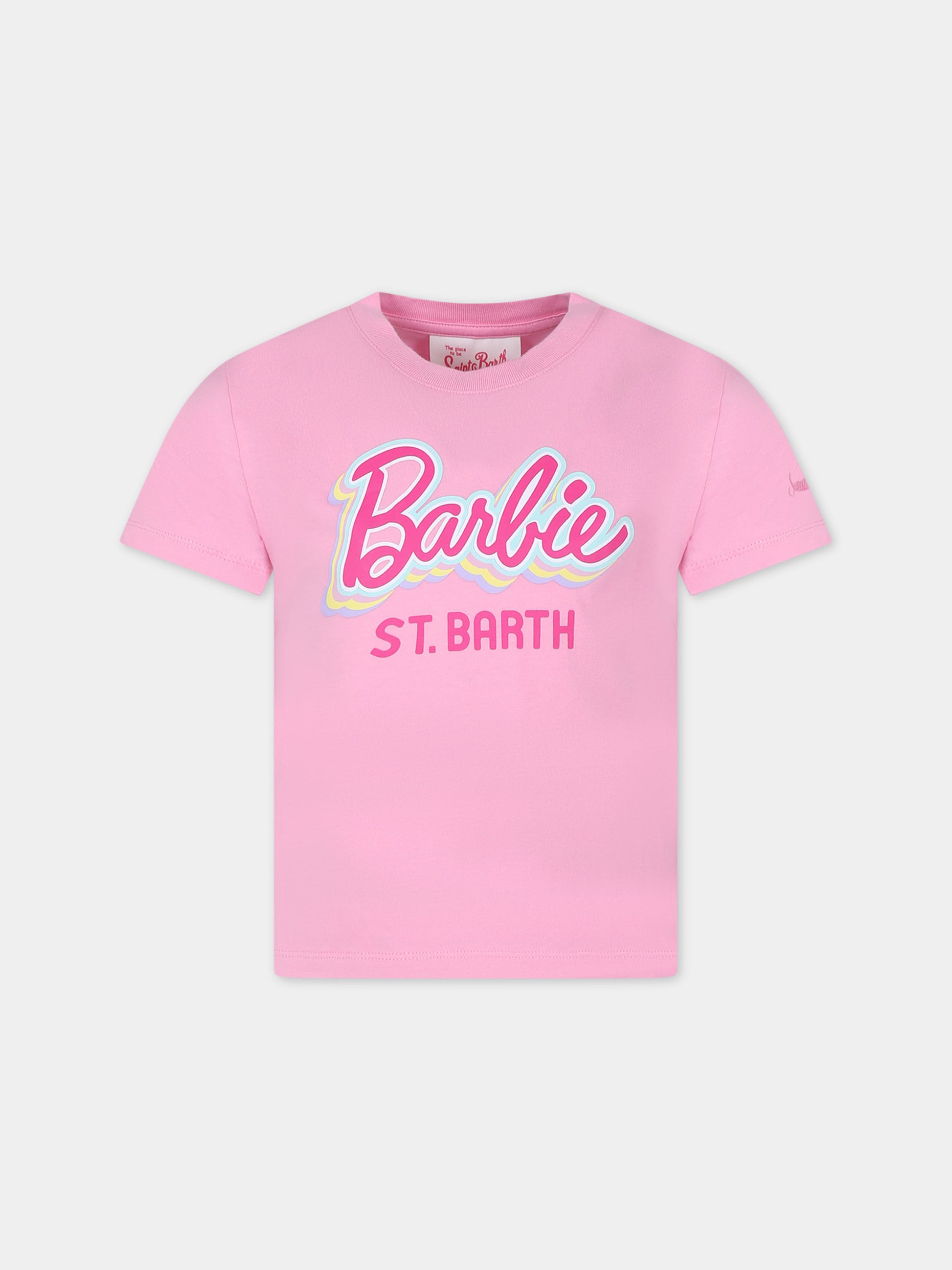 T-shirt rosa per bambina con scritta,Mc2 Saint Barth,ELLY001 03292F