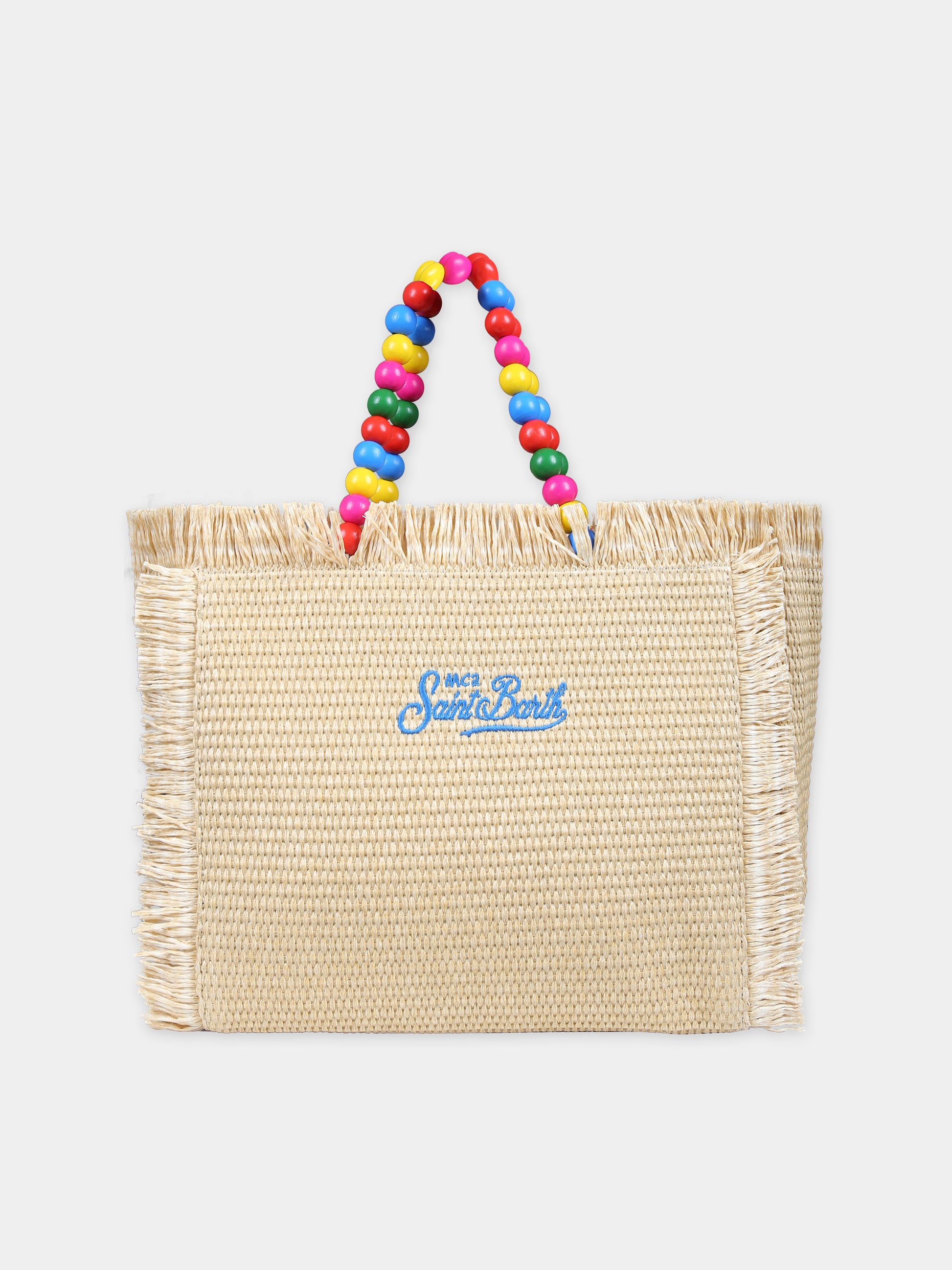 Borsa mare beige per bambina con logo,Mc2 Saint Barth,COL0017 00386F