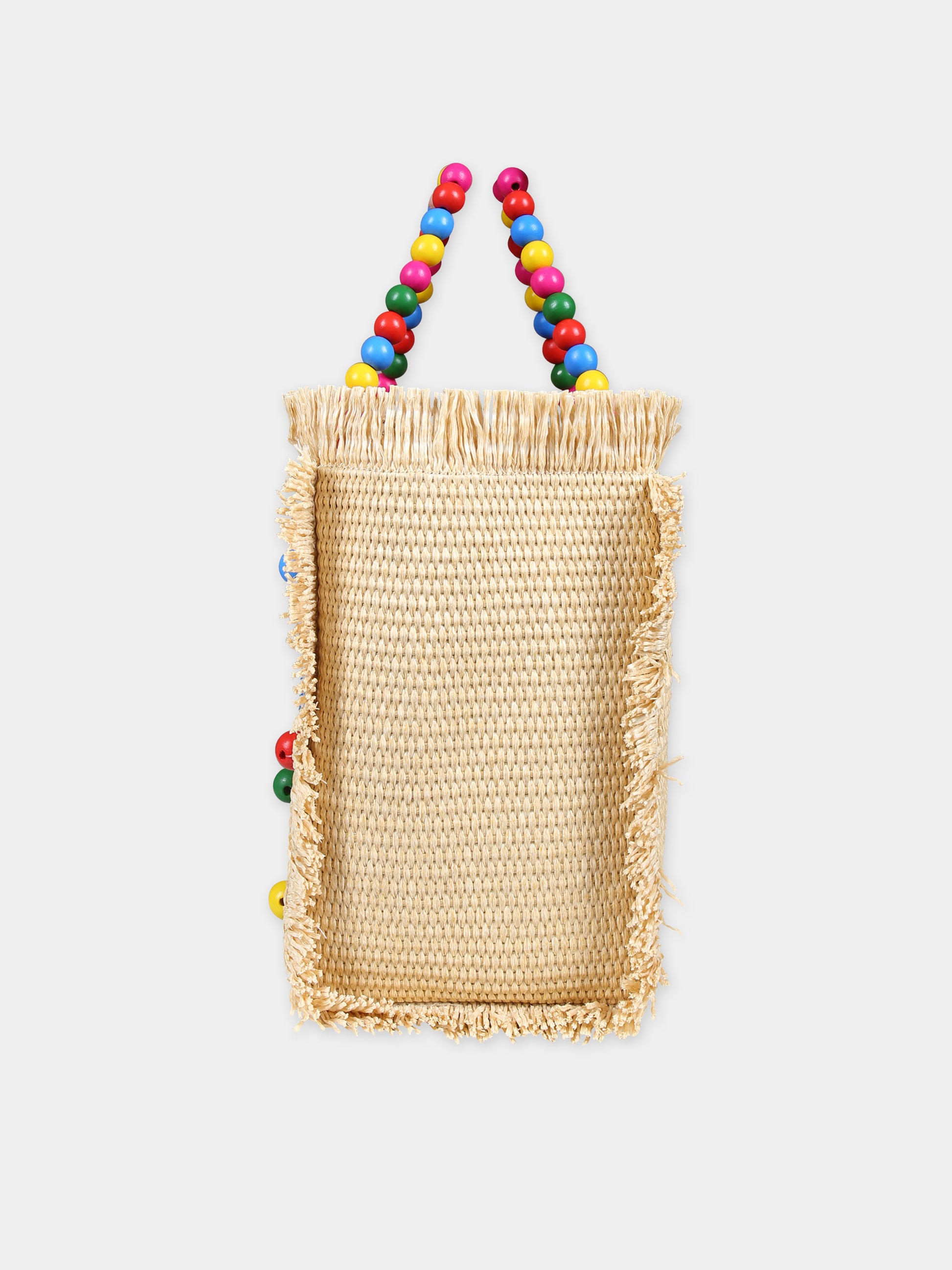 Borsa mare beige per bambina con logo,Mc2 Saint Barth,COL0017 00386F