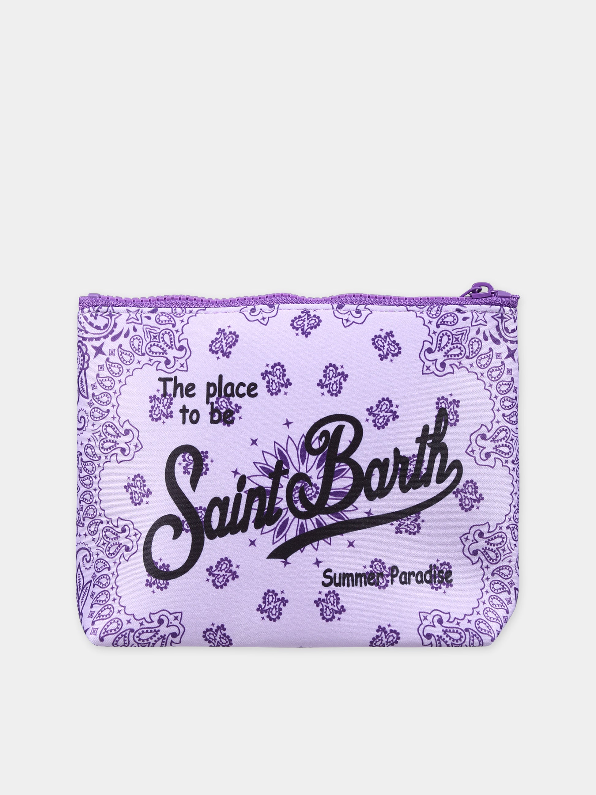 Pochette viola per bambina con logo e stampa paisley,Mc2 Saint Barth,ALIN001 01805F