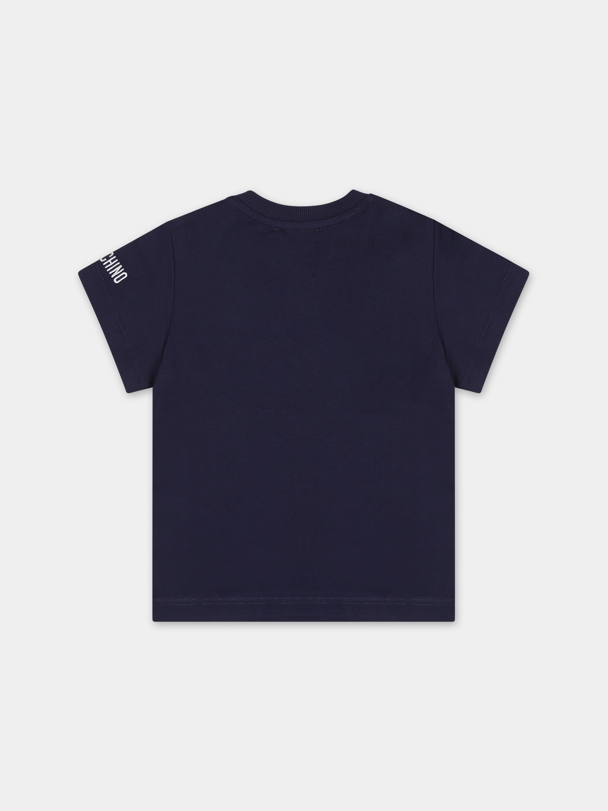 T-shirt blu per neonati con Teddy Bear,Moschino Kids,MUM03A LAA24 40016