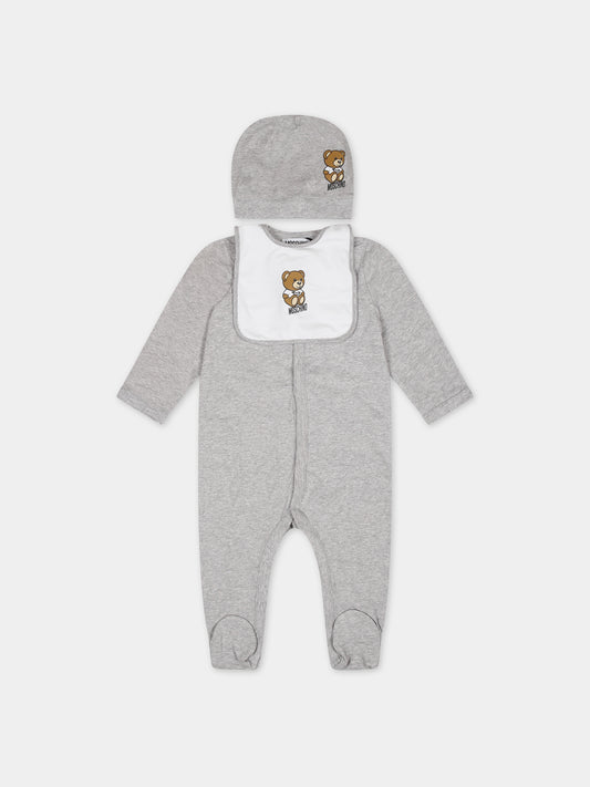 Set grigio per neonati con Teddy Bear,Moschino Kids,MUY04R LBA10 60926