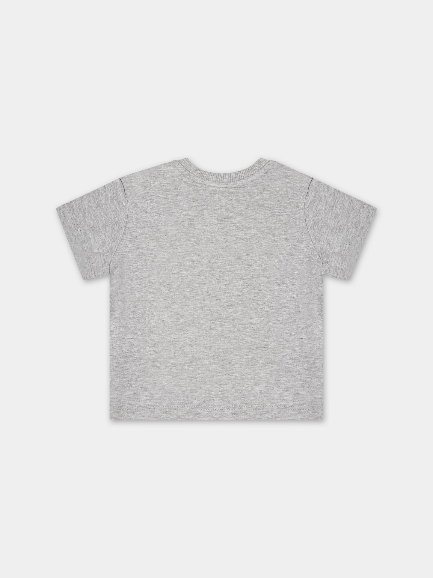 T-shirt grigia per neonato con Teddy bear,Moschino Kids,MNM031 LBA10 60926
