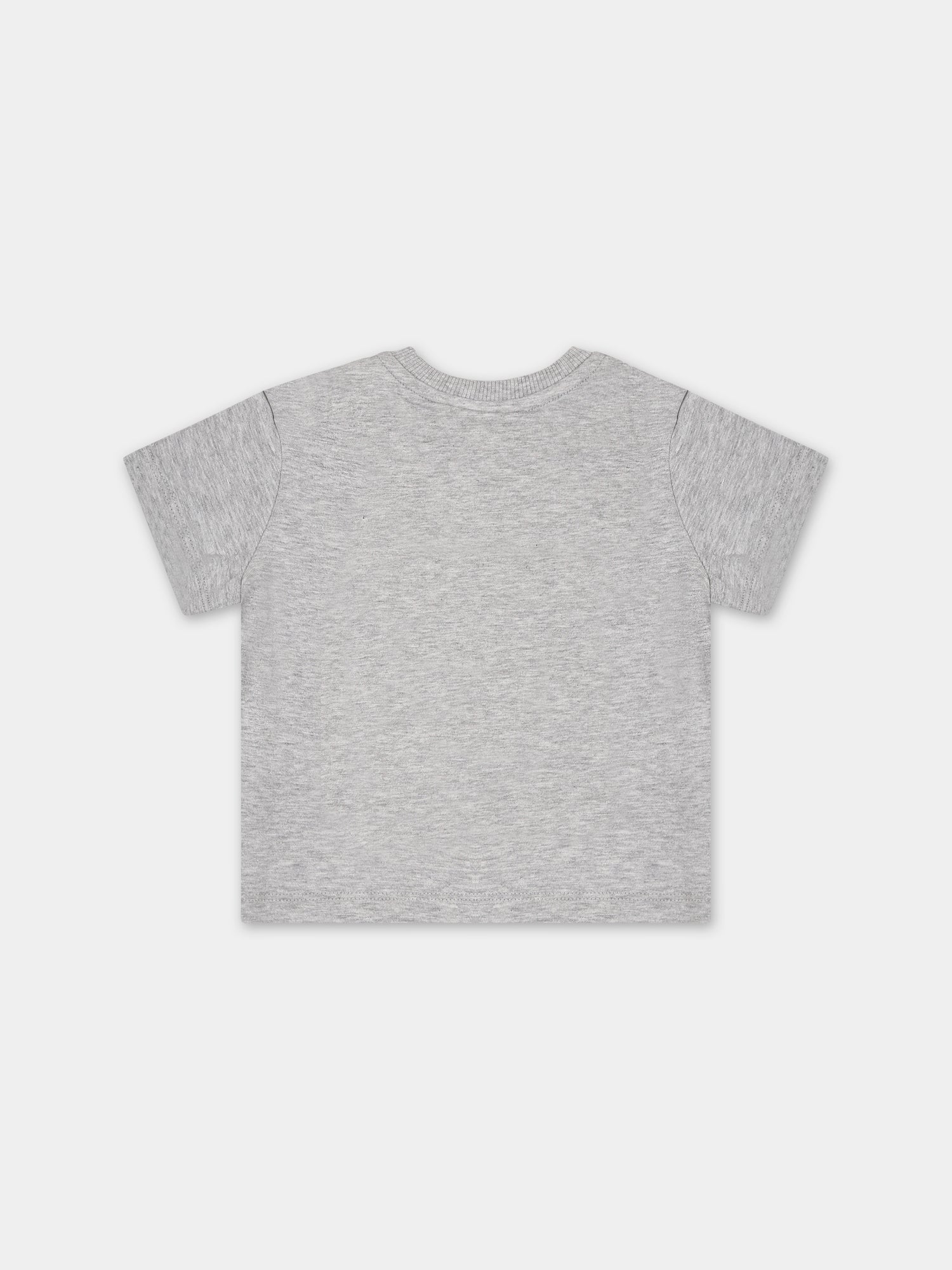 T-shirt grigia per neonato con Teddy bear,Moschino Kids,MNM031 LBA10 60926