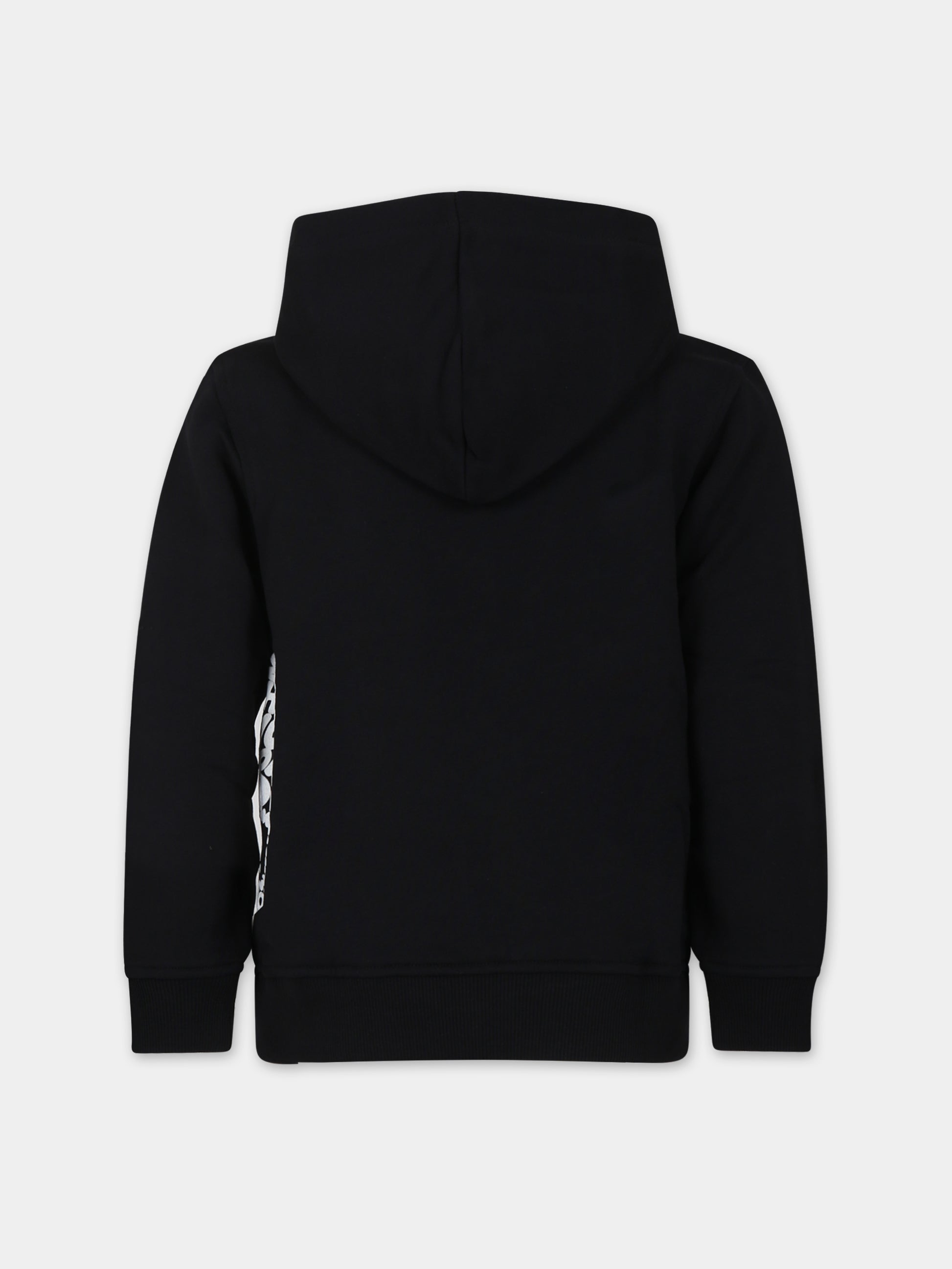 Felpa nera pe rbambino con Teddy Bear e logo,Moschino Kids,HUF074 LCA32 60100