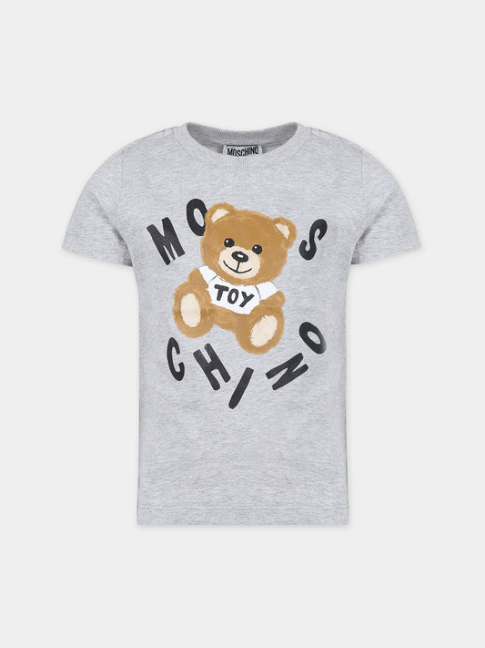 T-shirt grigia per bambini con Teddy Bear,Moschino Kids,HOM03U LAA23 60926