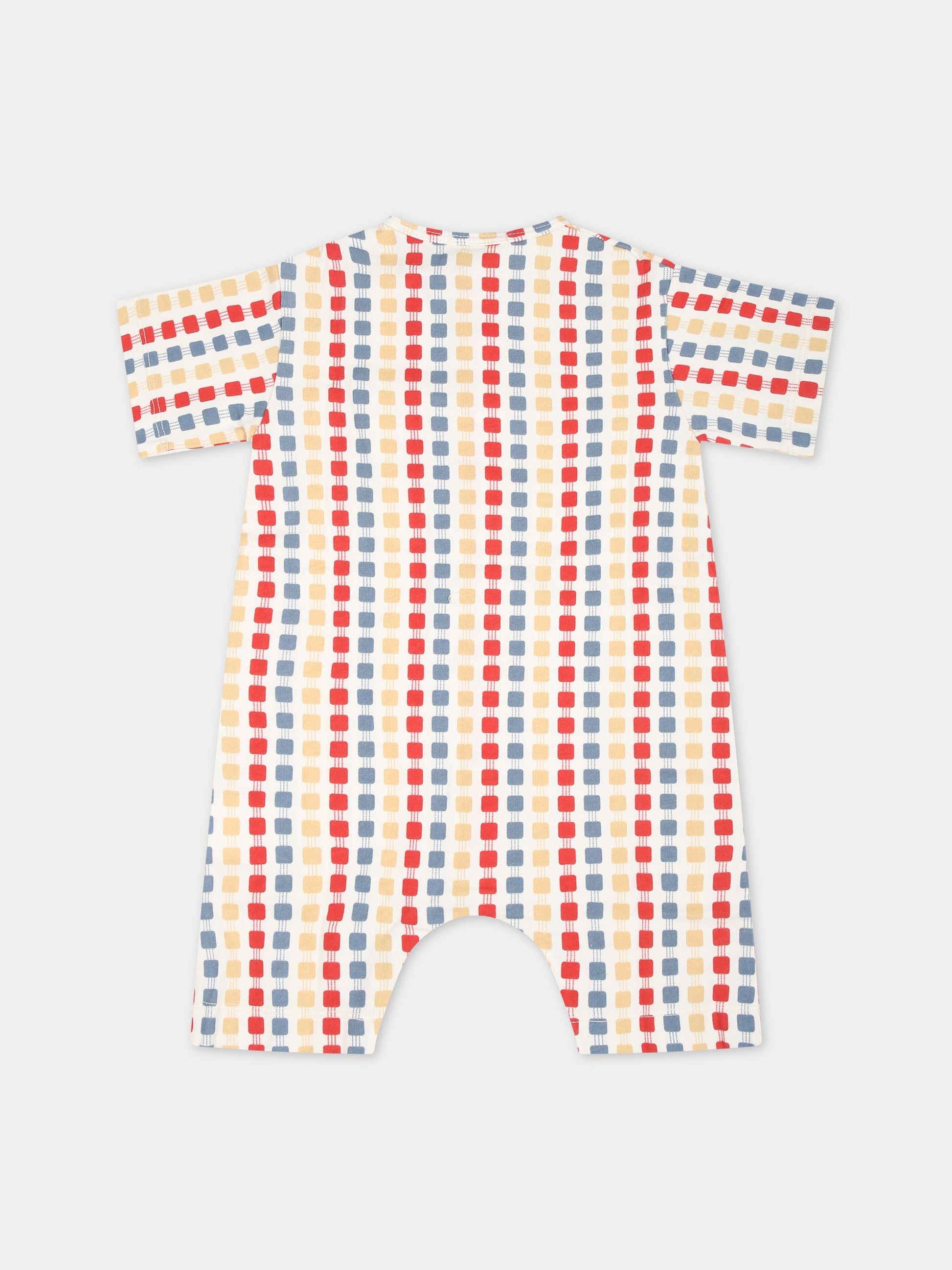 Pagliaccetto avorio per neonati con logo e motivo geometrico,Coco Au Lait,16COCO S001