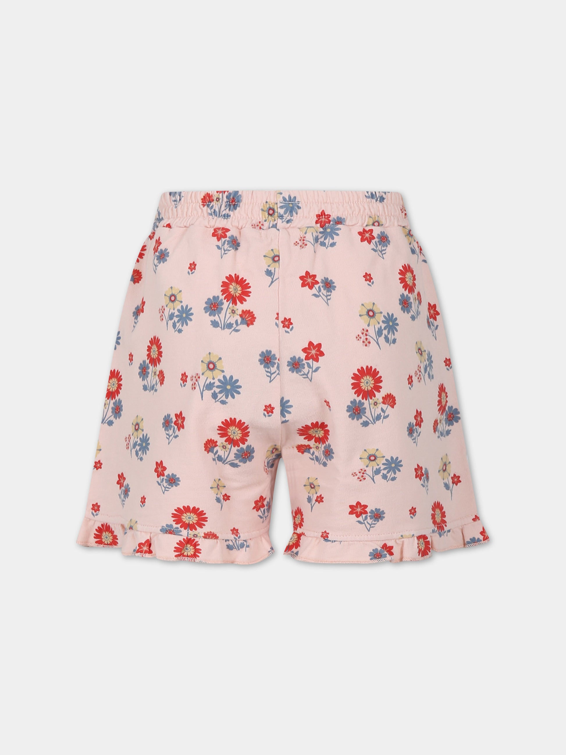 Shorts ros aper bambina con stampa fiori,Coco Au Lait,16COCO S010
