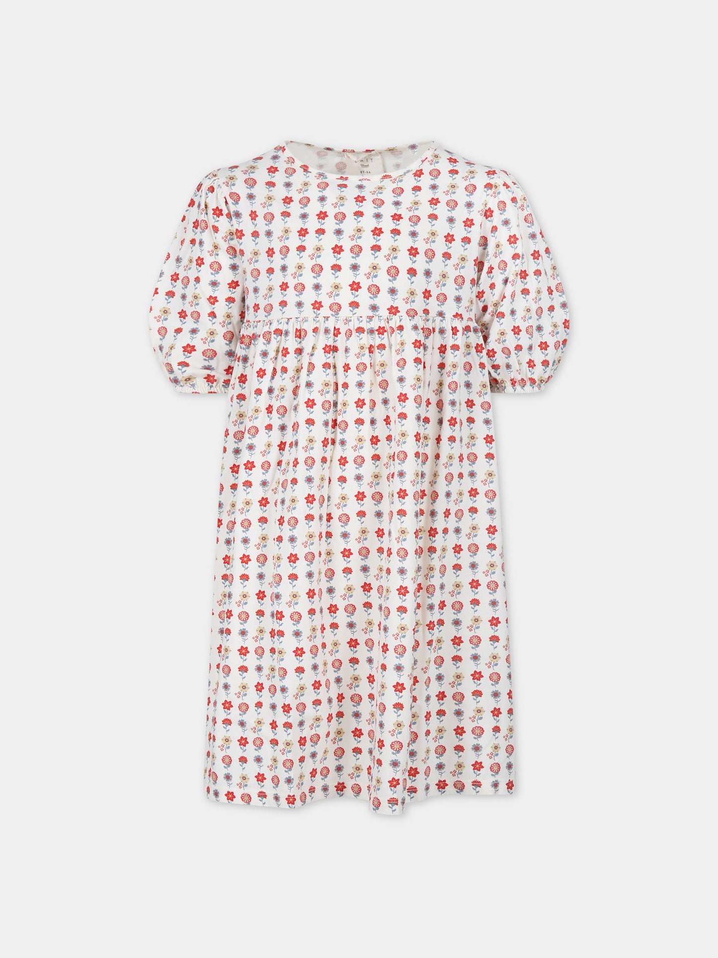 Vestito avorio per bambina con stampa fiori,Coco Au Lait,16COCO S027