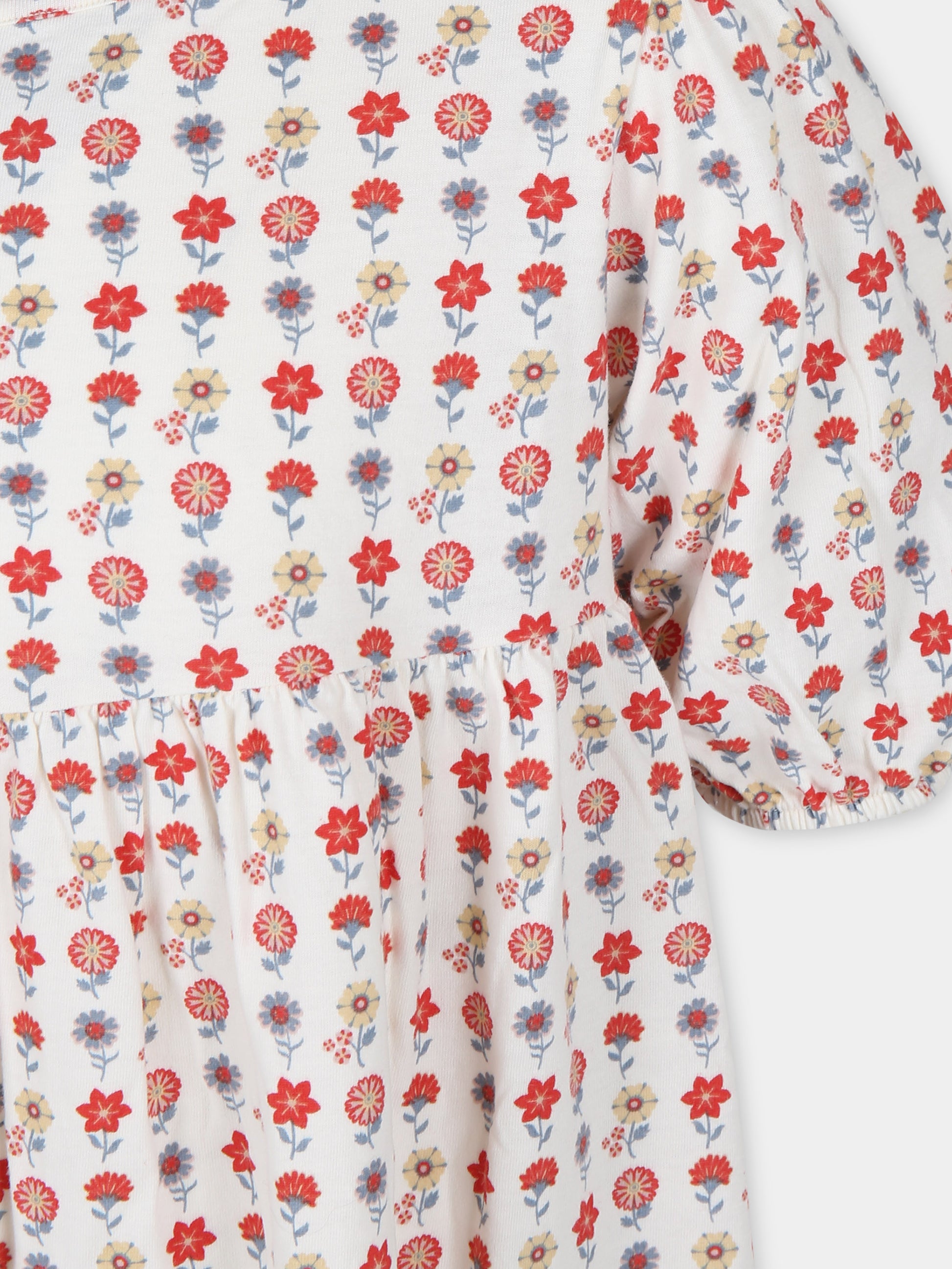 Vestito avorio per bambina con stampa fiori,Coco Au Lait,16COCO S027