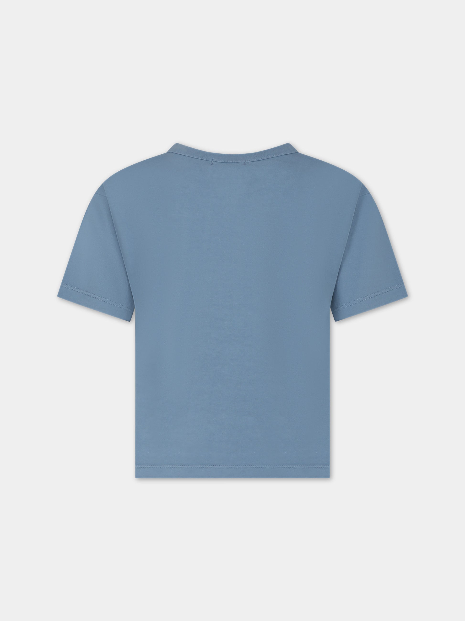 T-shirt celeste per bambini con logo,Coco Au Lait,16COCO S044