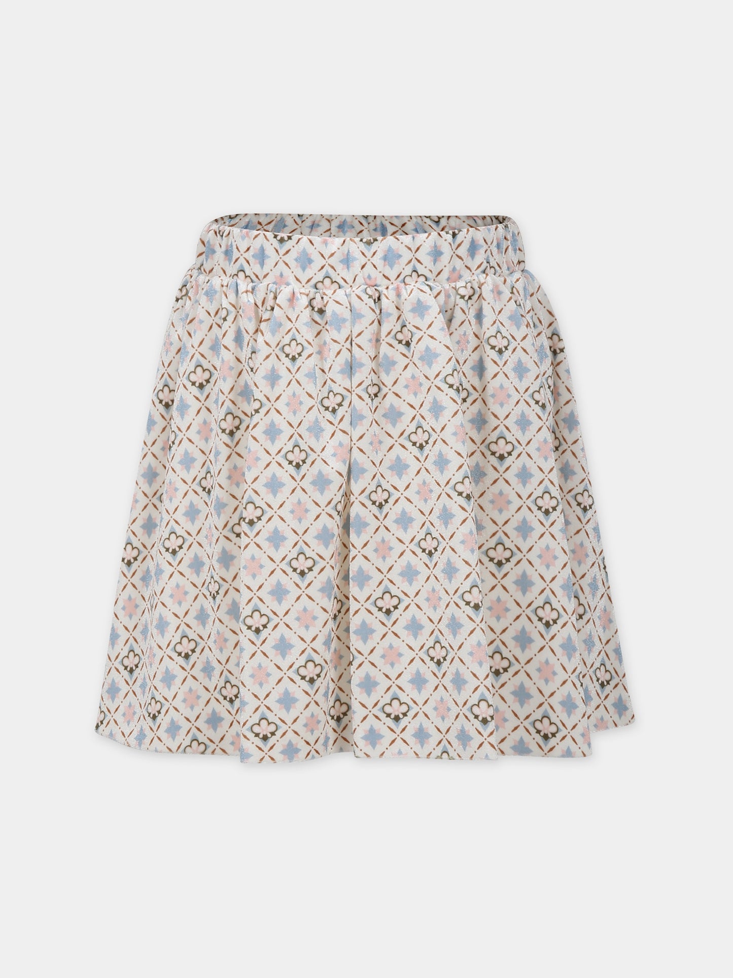 Gonna bianca per bambina con stampa floreale,Simonetta,ST7A61 V0107 101CE