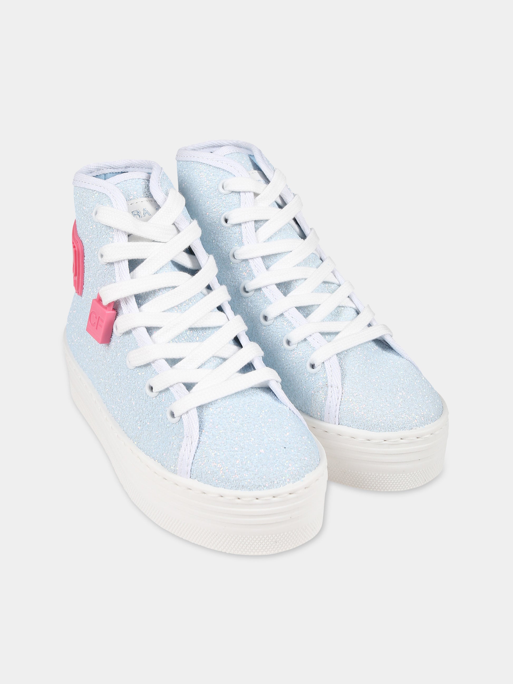 Sneakers celesti per bambina con occhiolino,Chiara Ferragni Collection,CFB070-017