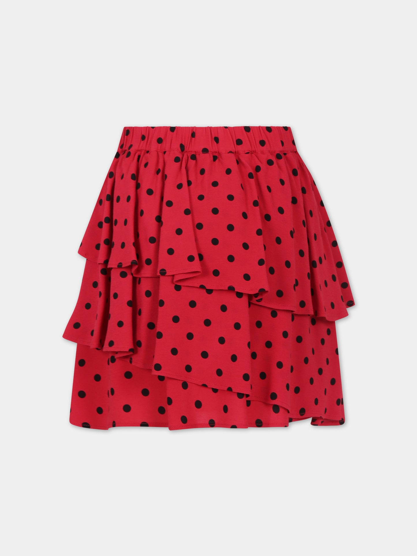 Gonna rossa per bambina con pois,Moschino Kids,HDJ037 L1B08 86804
