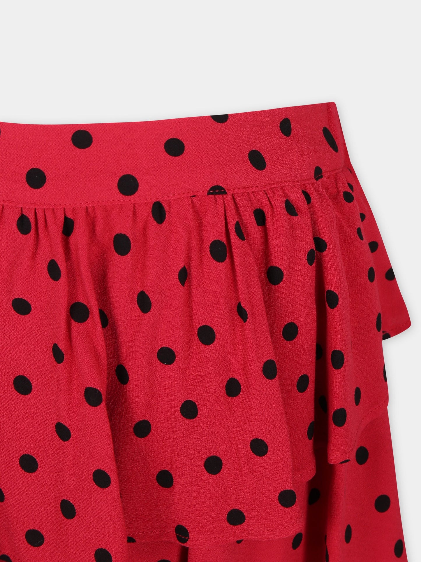 Gonna rossa per bambina con pois,Moschino Kids,HDJ037 L1B08 86804