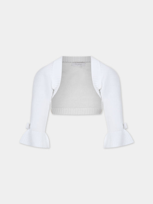 Cardigan bianco per bambina,Raffaella,COPRISPALLE VOLANT